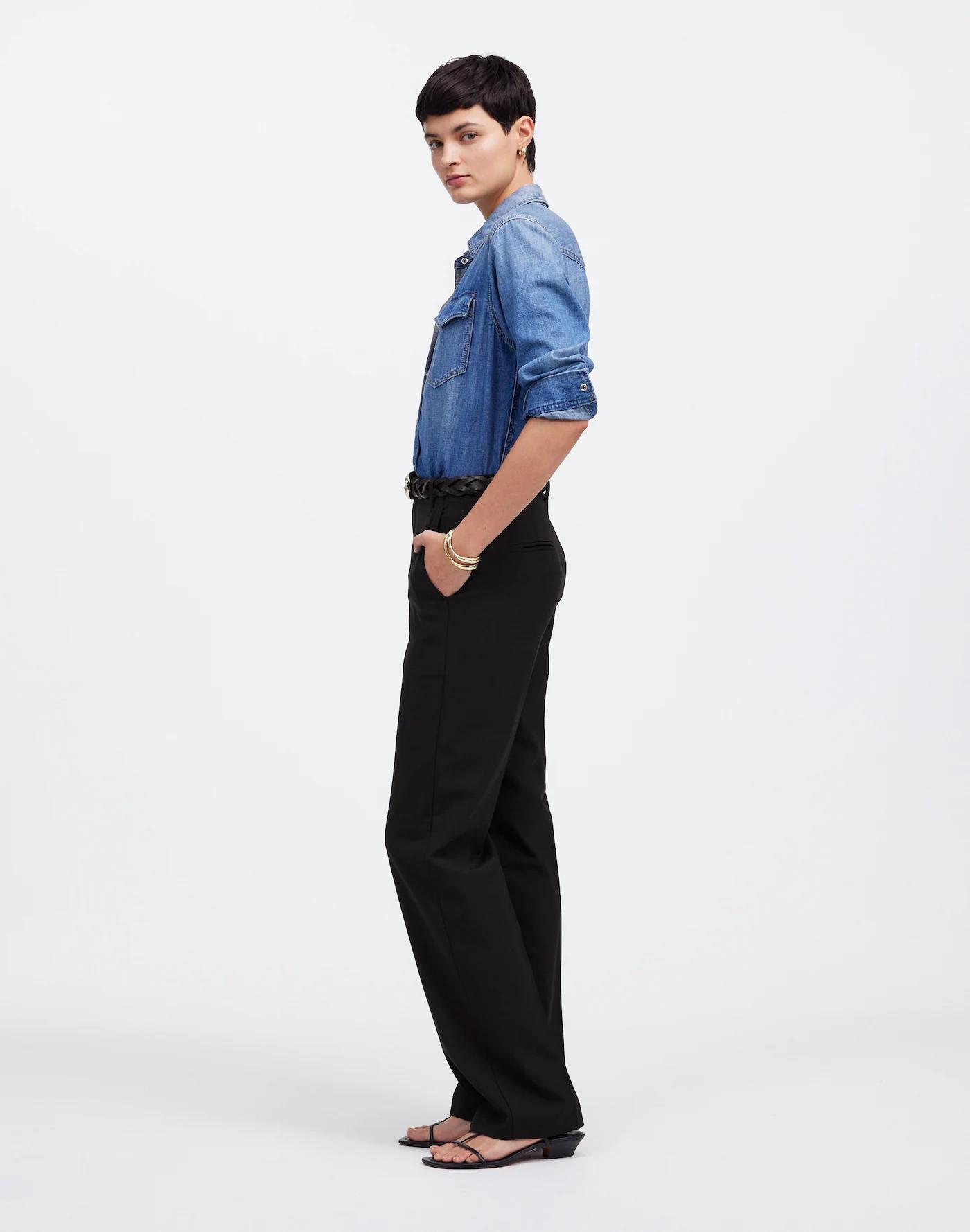 Petite Slouchy Straight Pants Product Image