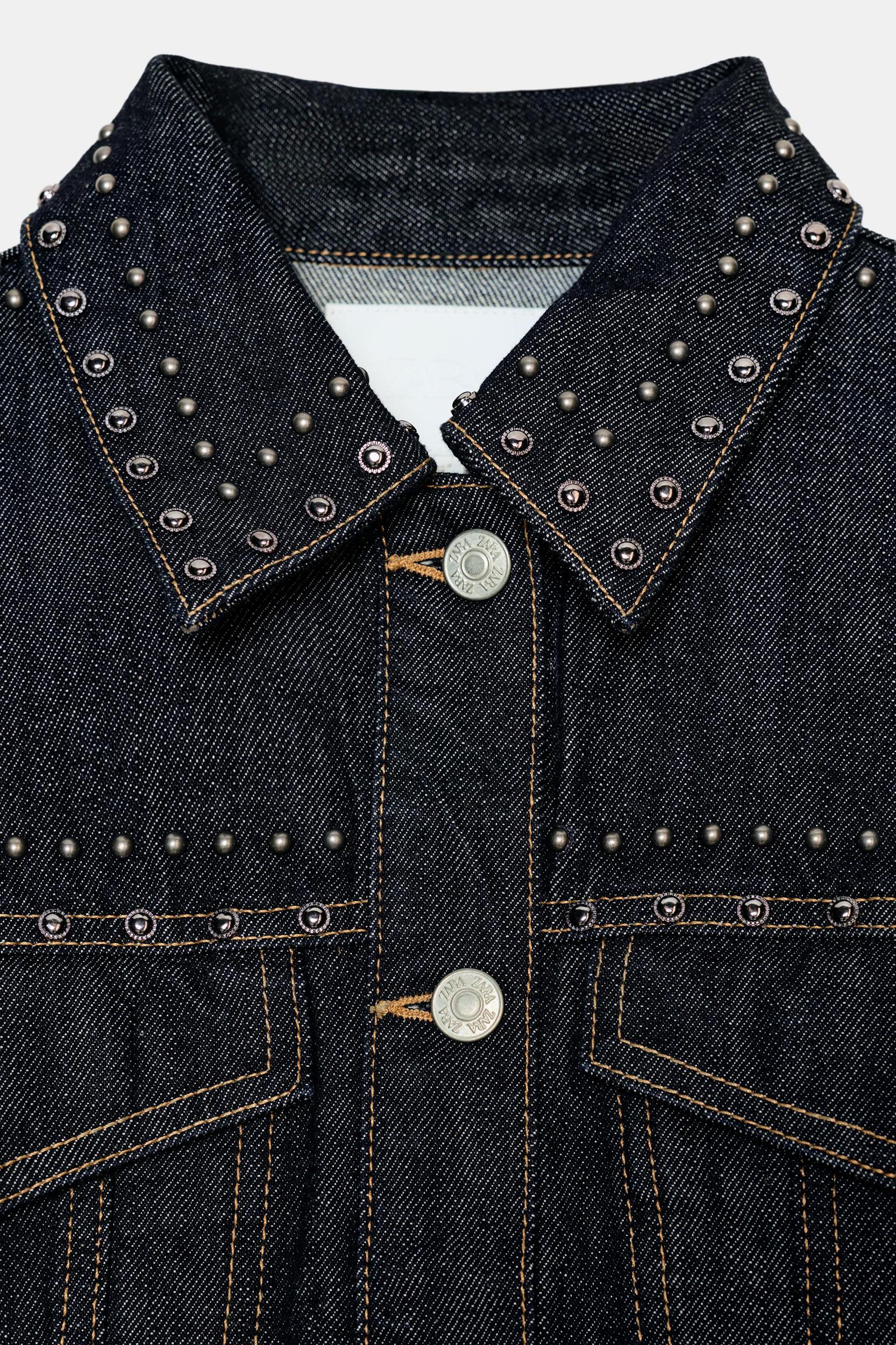 STUDDED DENIM EFFECT JACKET Product Image