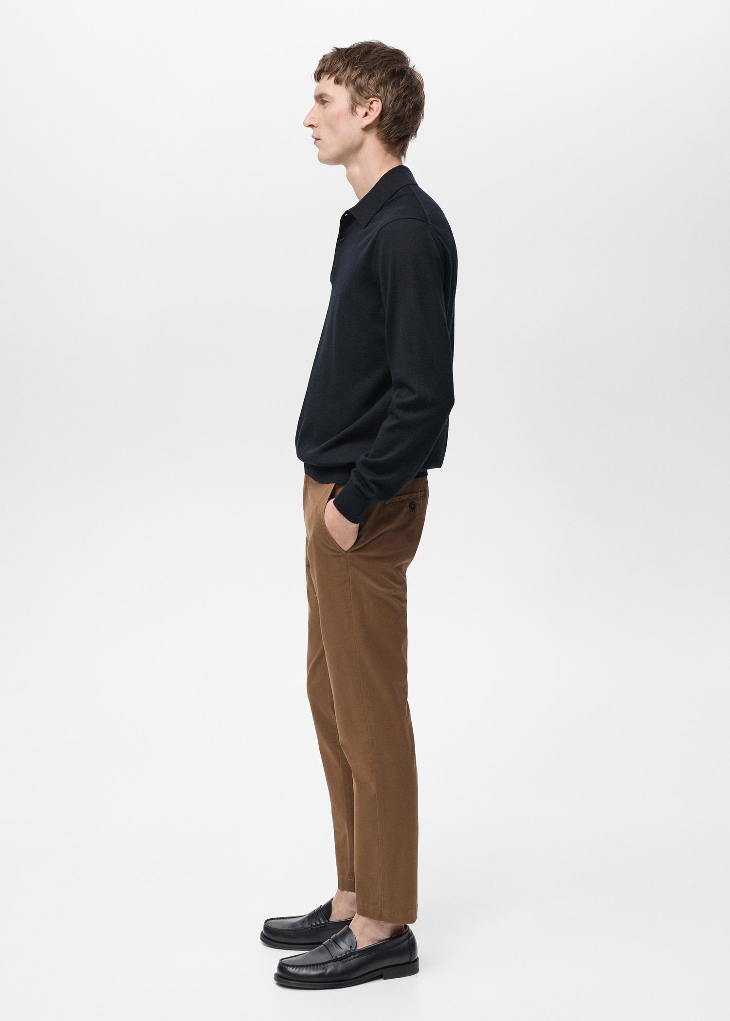 Prato cropped tapered chino pants - Men | MANGO USA Product Image