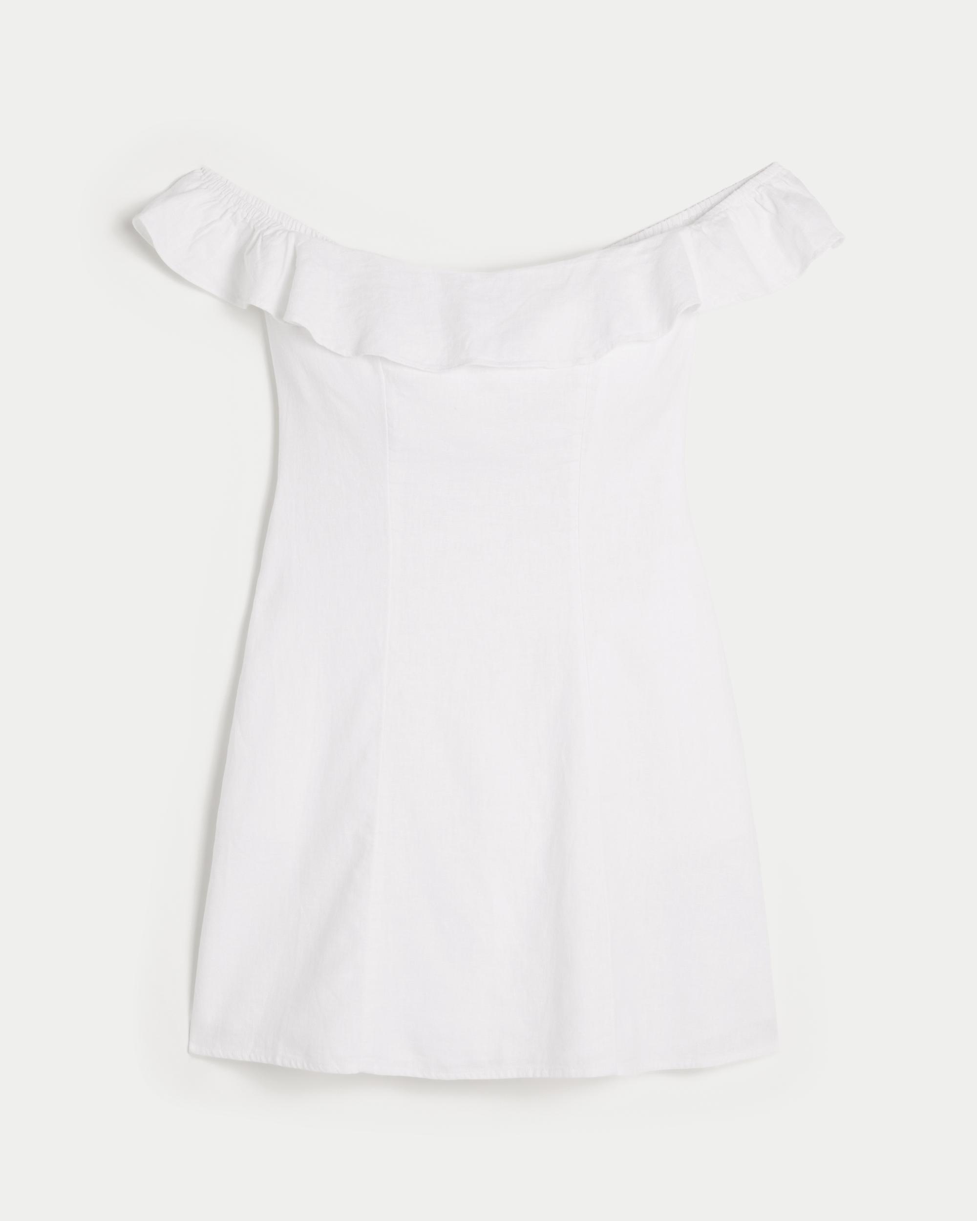 Off-the-Shoulder A-Line Ruffle Mini Dress Product Image