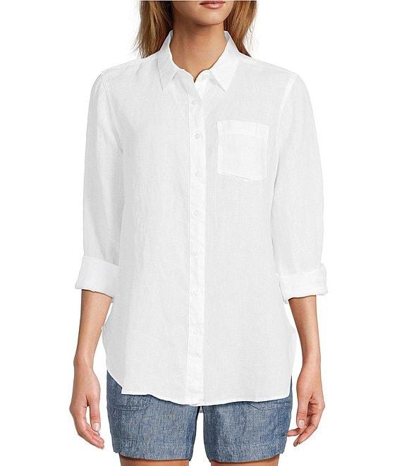 L.L.Bean Linen Long Sleeve Button Front Tunic Product Image
