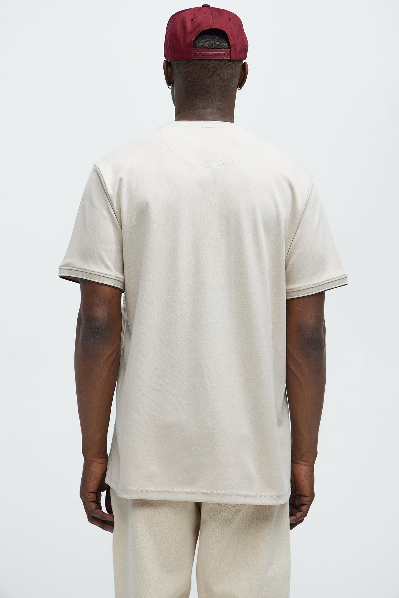 Ribbed Short Sleeve Crew Tee - Sand Product Image