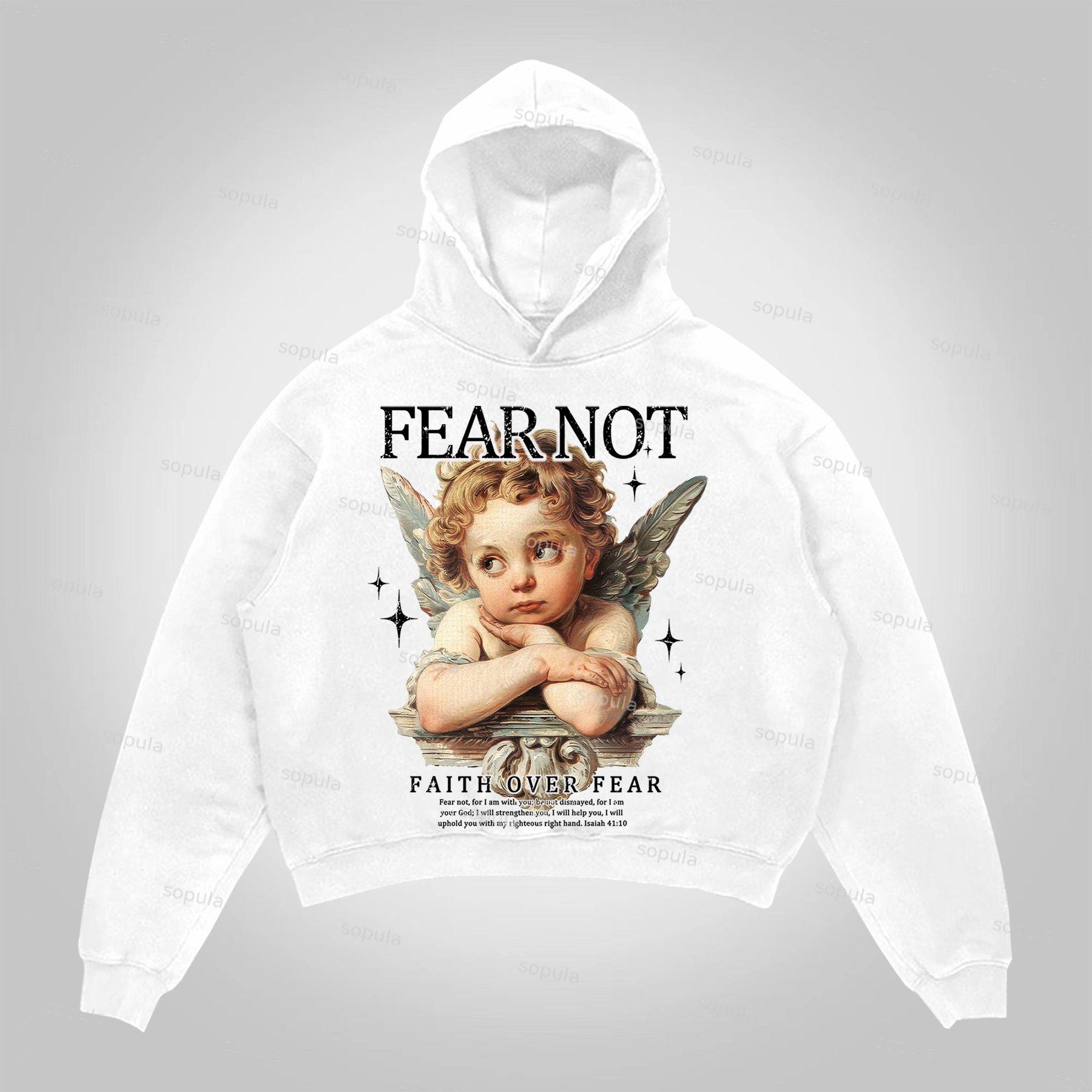 Sopula Faith Over Fear Angel Graphic Hoodie Product Image