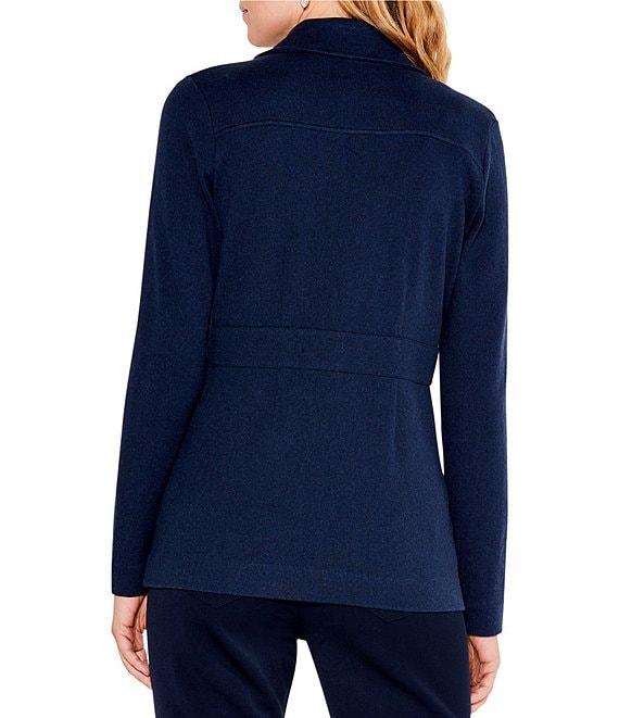 NIC + ZOE Editor Knit Notch Collar Long Sleeve Pocketed Button-Front Blazer Product Image