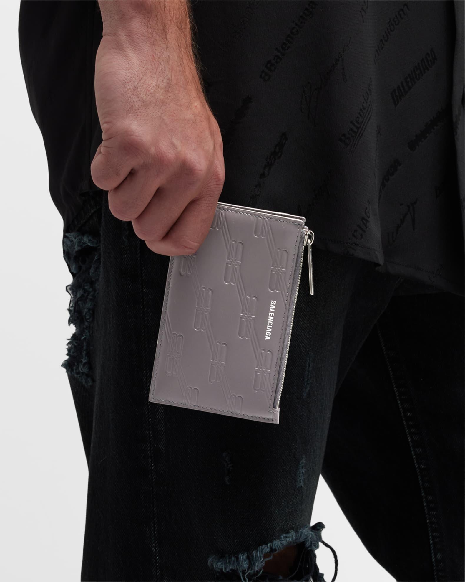 Men's BB Monogram Embossed Zip Card Holder Product Image
