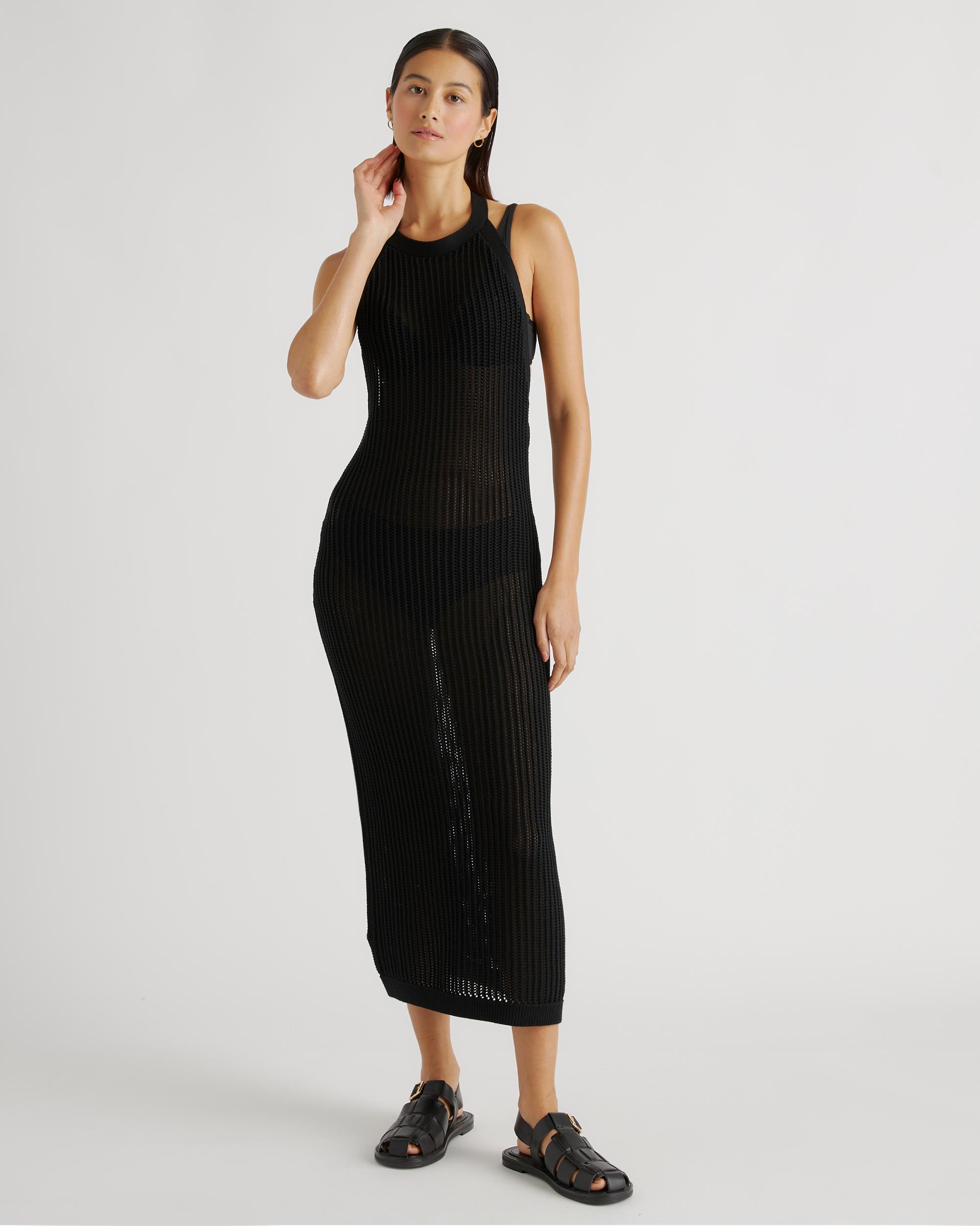 Quince | Women's Open-Knit Cover-Up Maxi Dress Organic Cotton Product Image