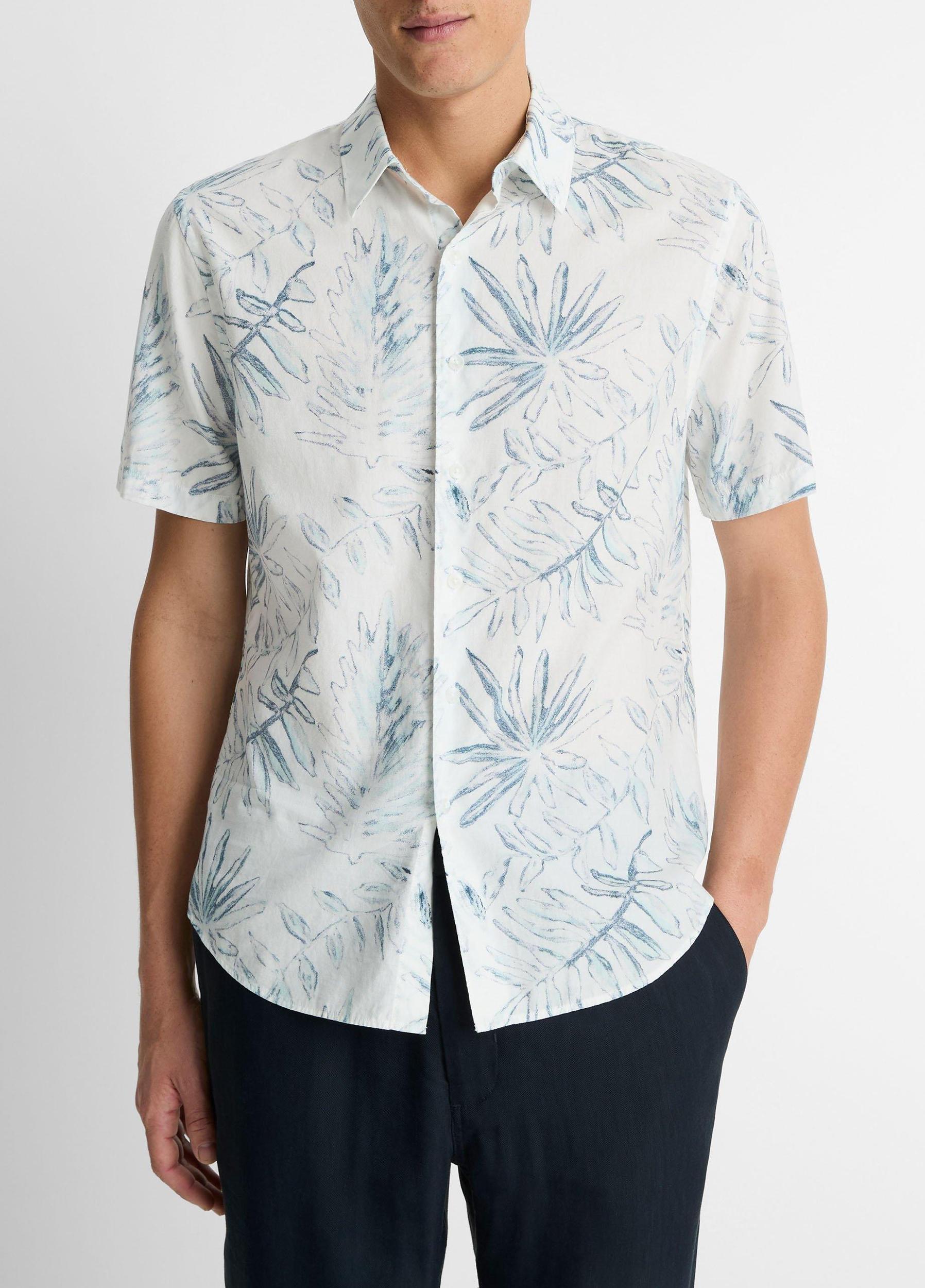 Venice Palms Cotton-Blend Short-Sleeve Shirt Product Image