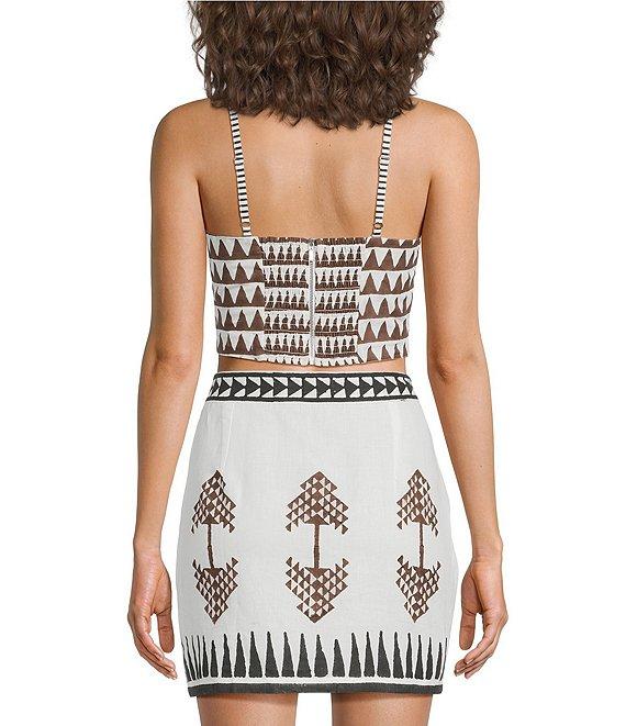 Mo Maya Tara Hand Painted Print High Rise Coordinating Skirt Product Image