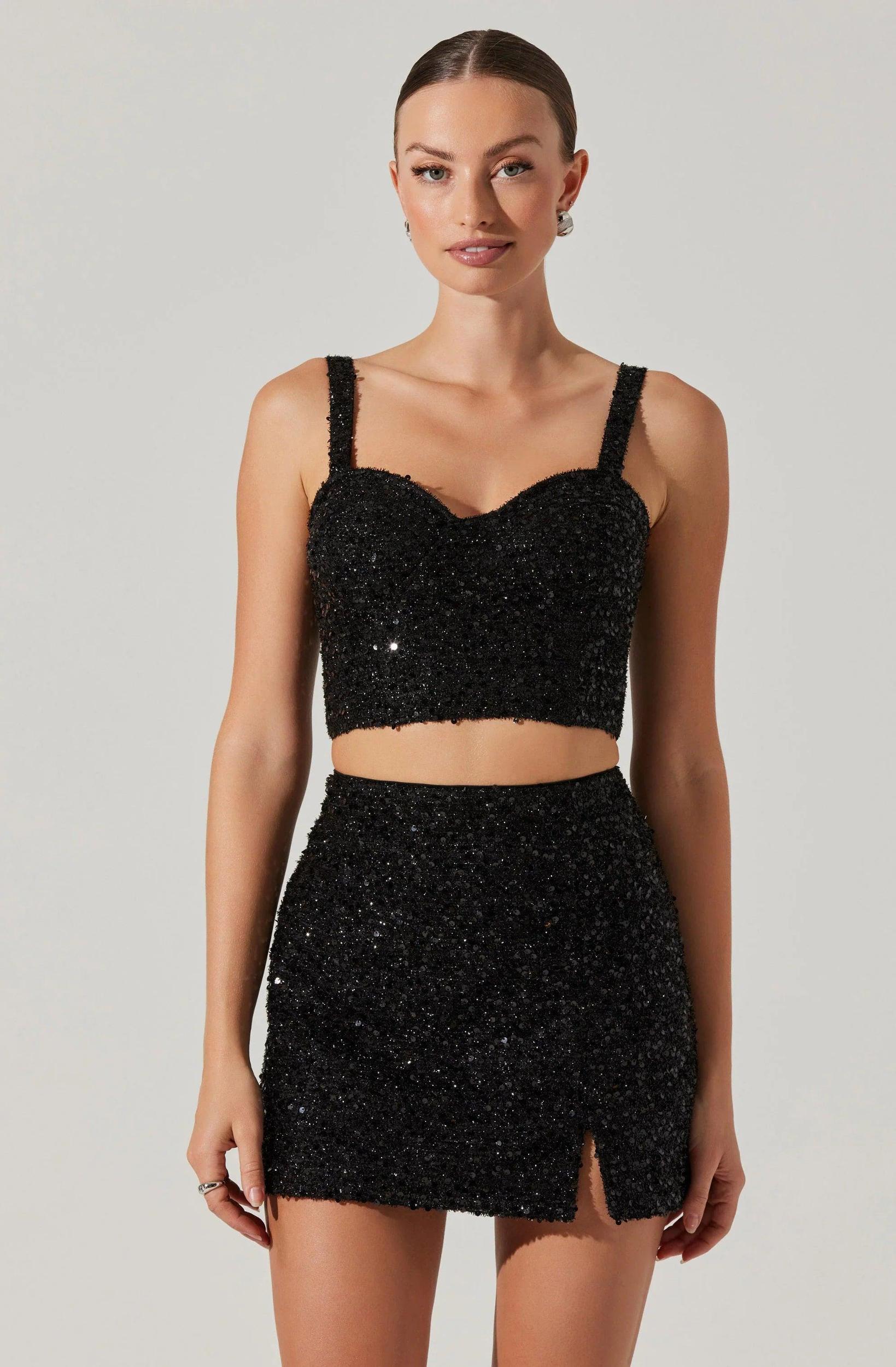 Suiren Sequin Bustier Crop Top Product Image