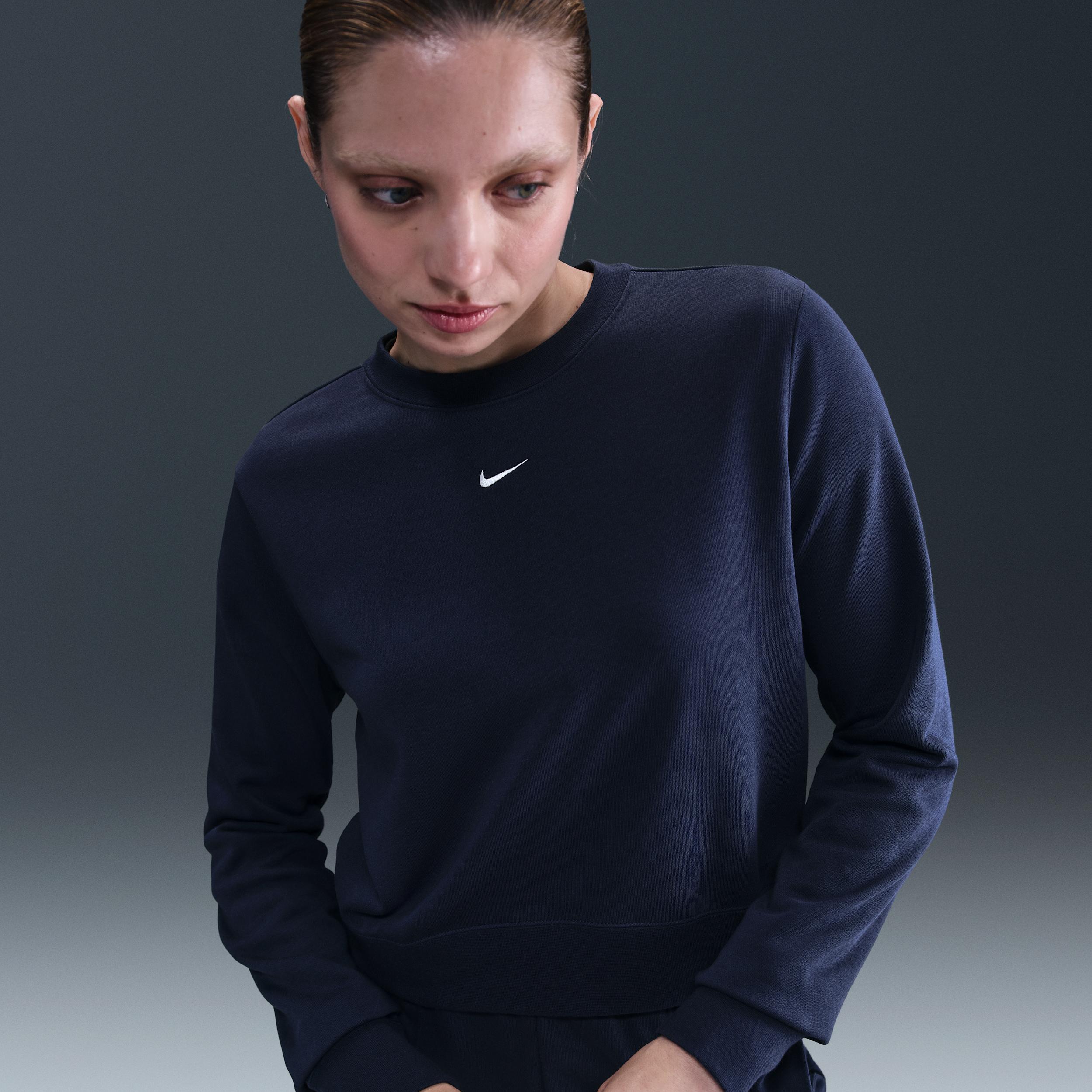 Womens Nike Sportswear Chill Terry Crew-Neck French Terry Sweatshirt | HV2393-410 Product Image