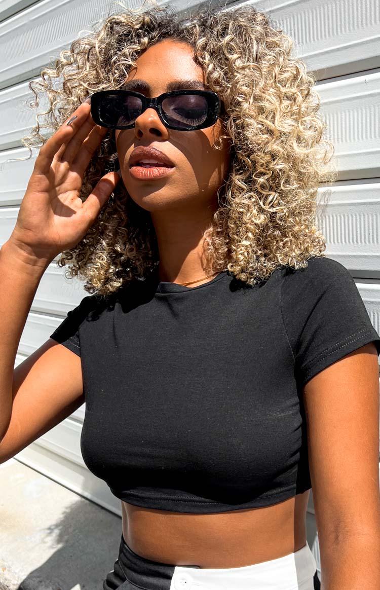 Chantal Black Cropped Tee Product Image