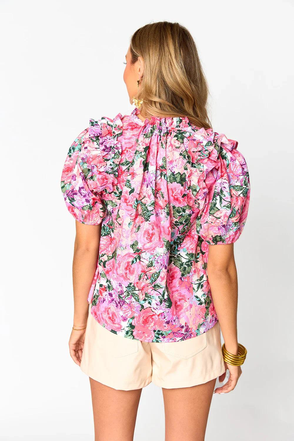 Essie Royalty Ruffle Short Sleeve Top Product Image