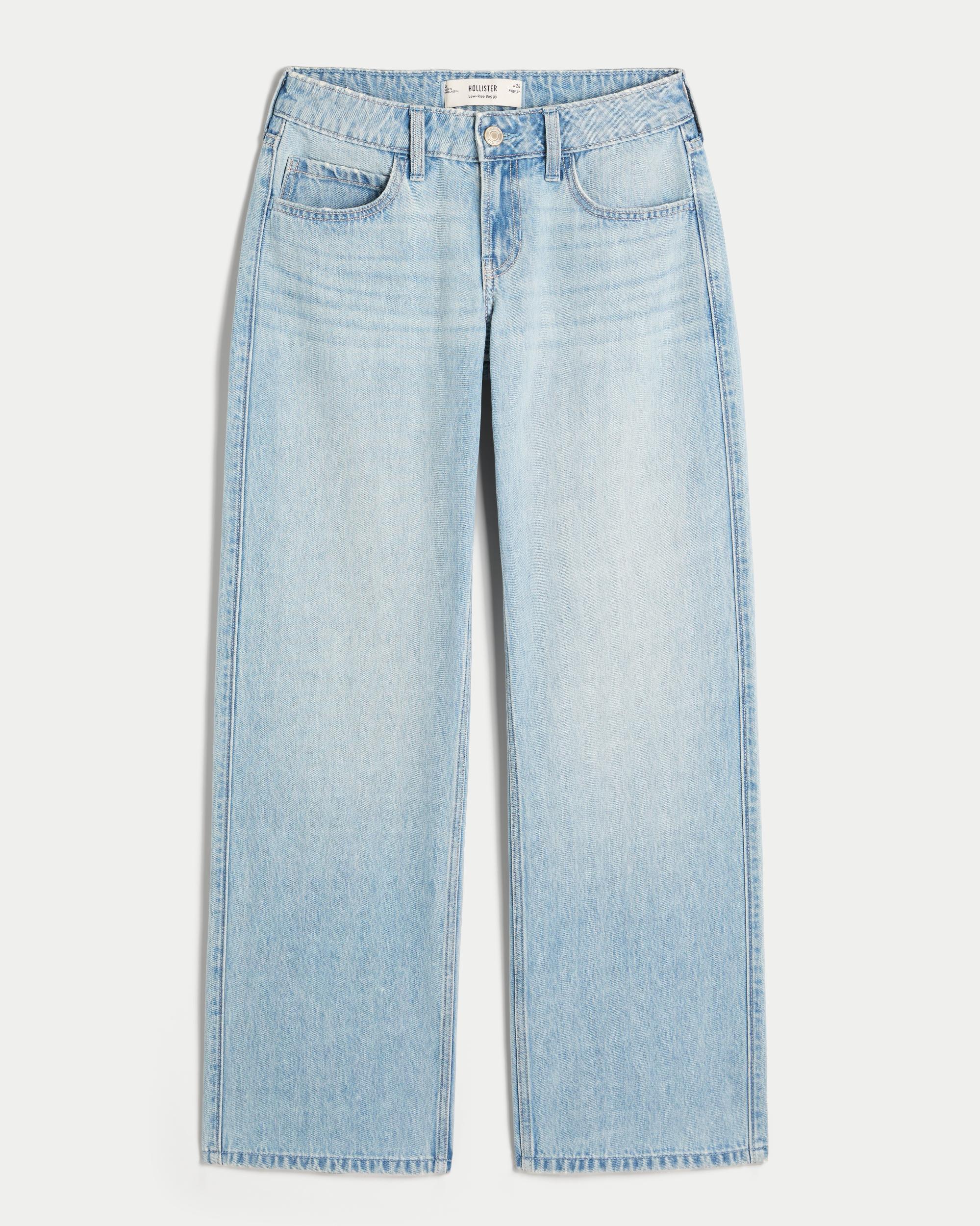 Low-Rise Light Wash Baggy Jeans Product Image