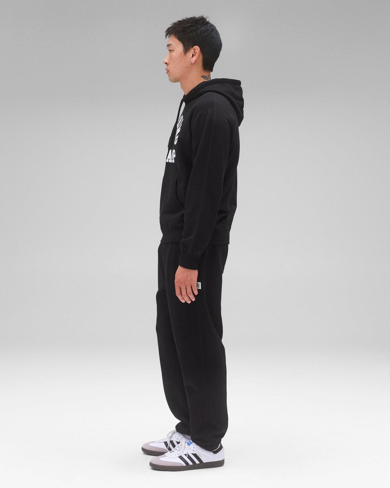 Reigning Champ Midweight Terry Arch Logo Hoodie in Black Product Image