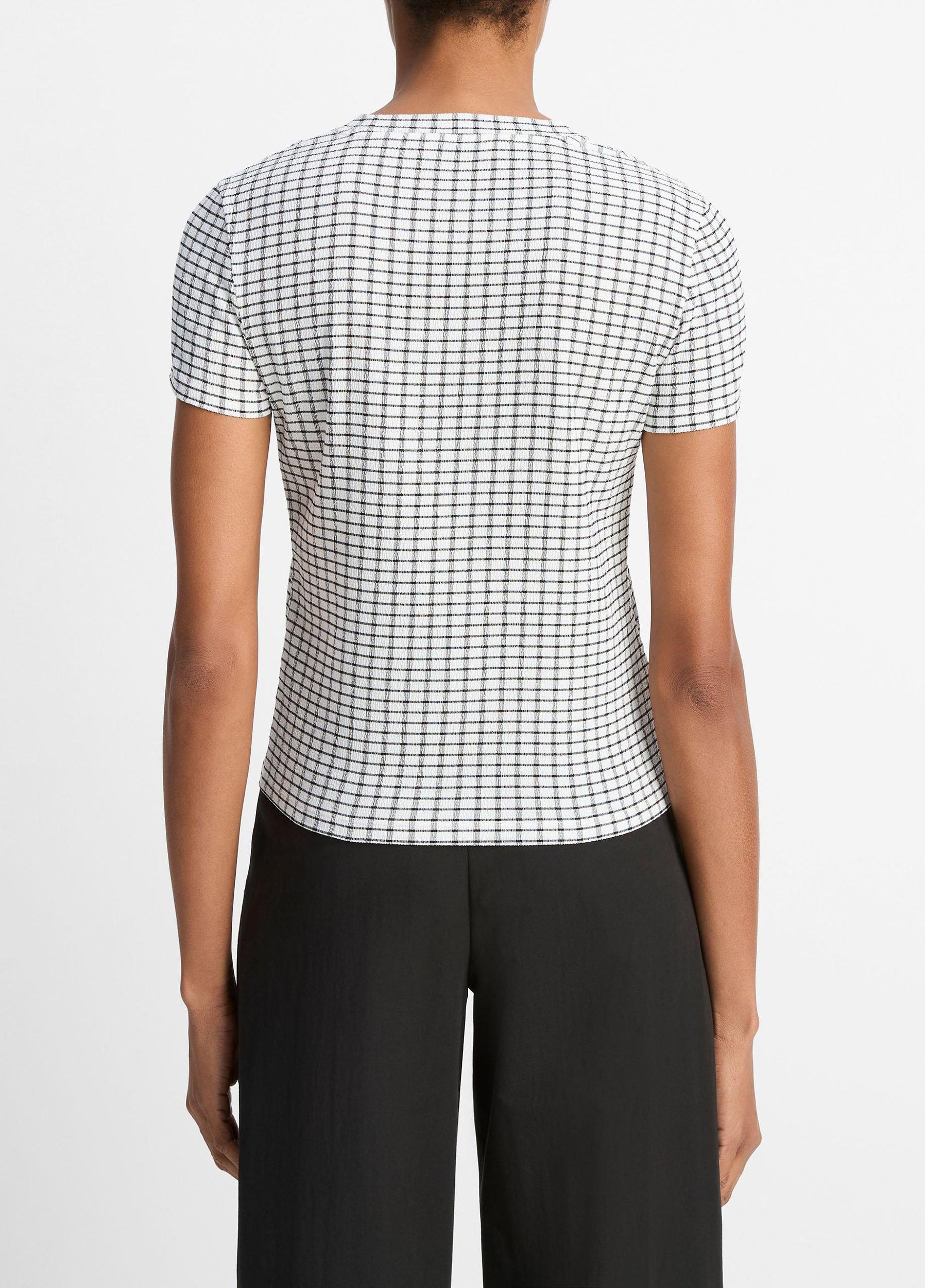 Checked Smocked T-Shirt Product Image