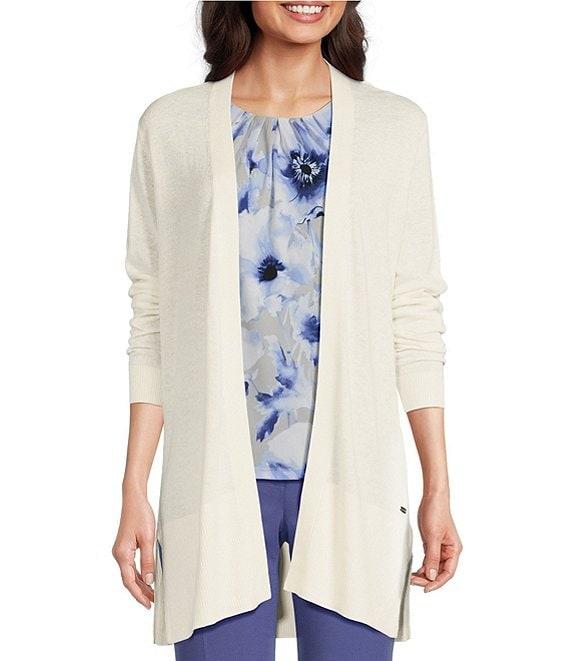 Calvin Klein Sweater Knit Open Front Long Sleeve Cardigan Product Image
