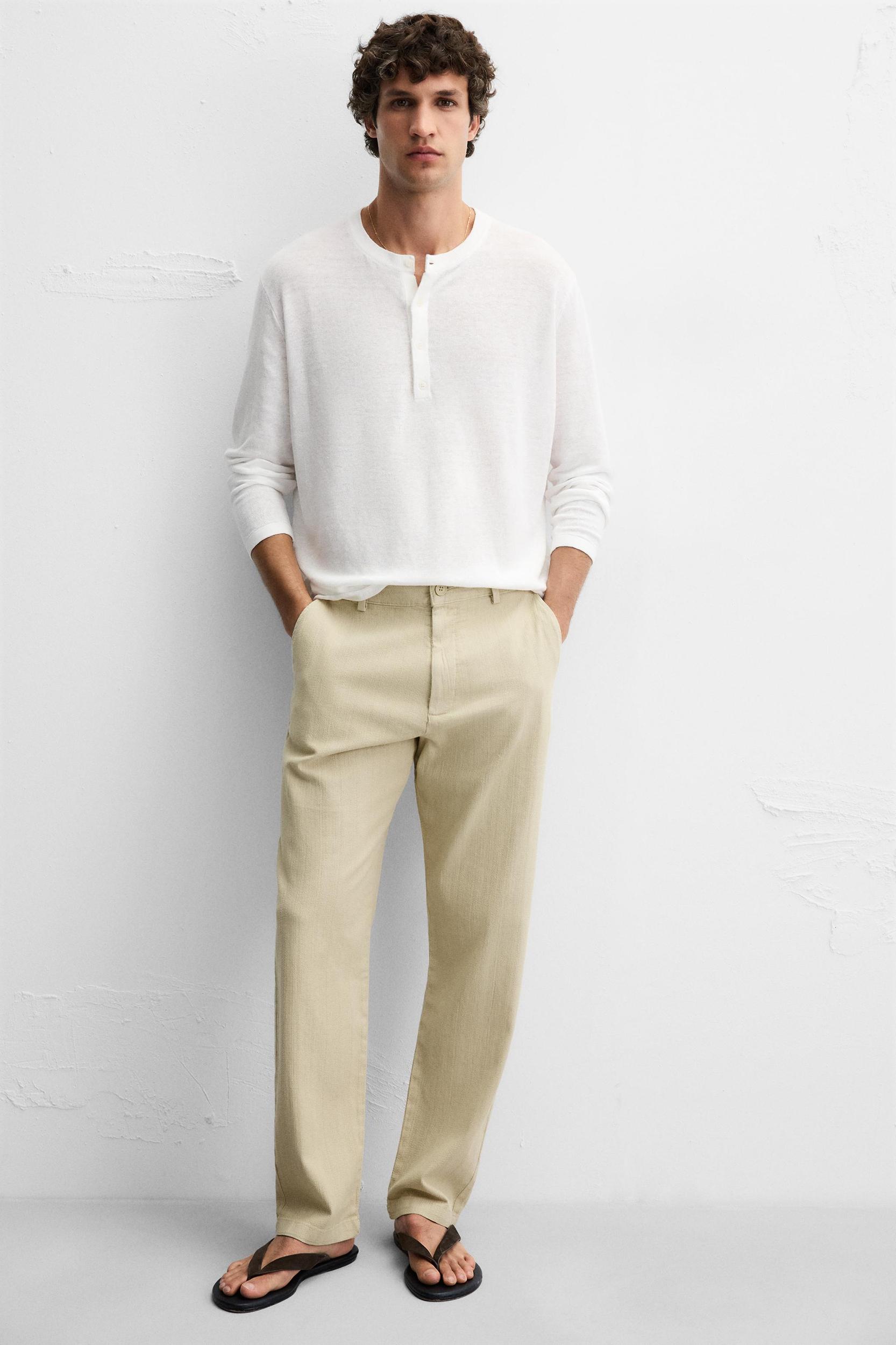 TEXTURED CHINO PANTS Product Image