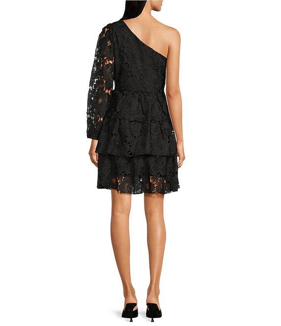 Layered With Love Flora Lace One Shoulder Neck Sleeveless A-Line Mini Dress Product Image