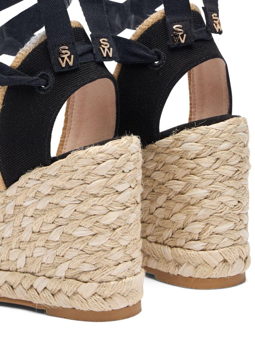 lace-up mesh wedge sandals Product Image