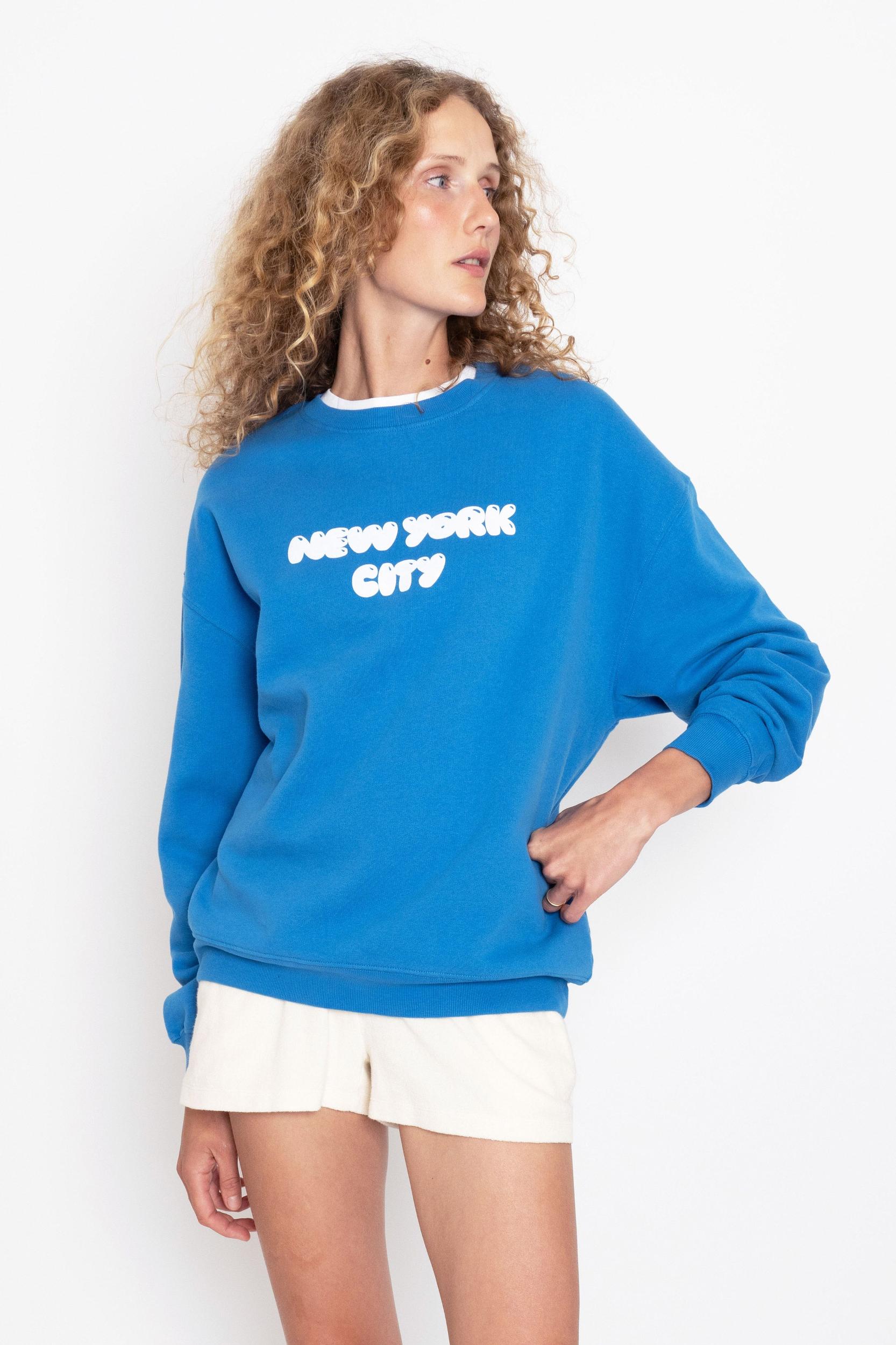 The Oversized New York City Sweatshirt - Royal Blue Female Product Image