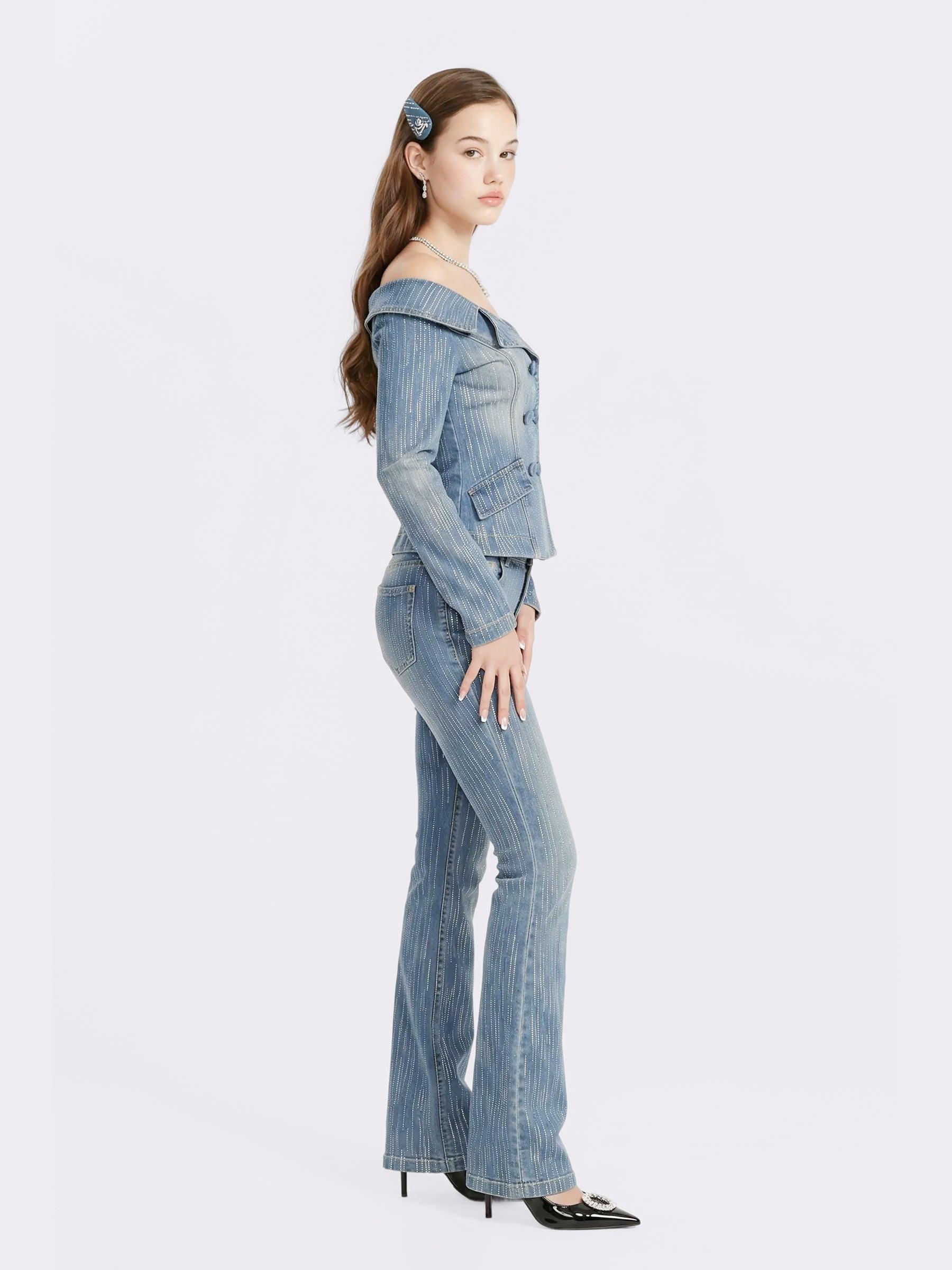 Lexi Low-Rise Light Blue Denim Mini Skirt Product Image