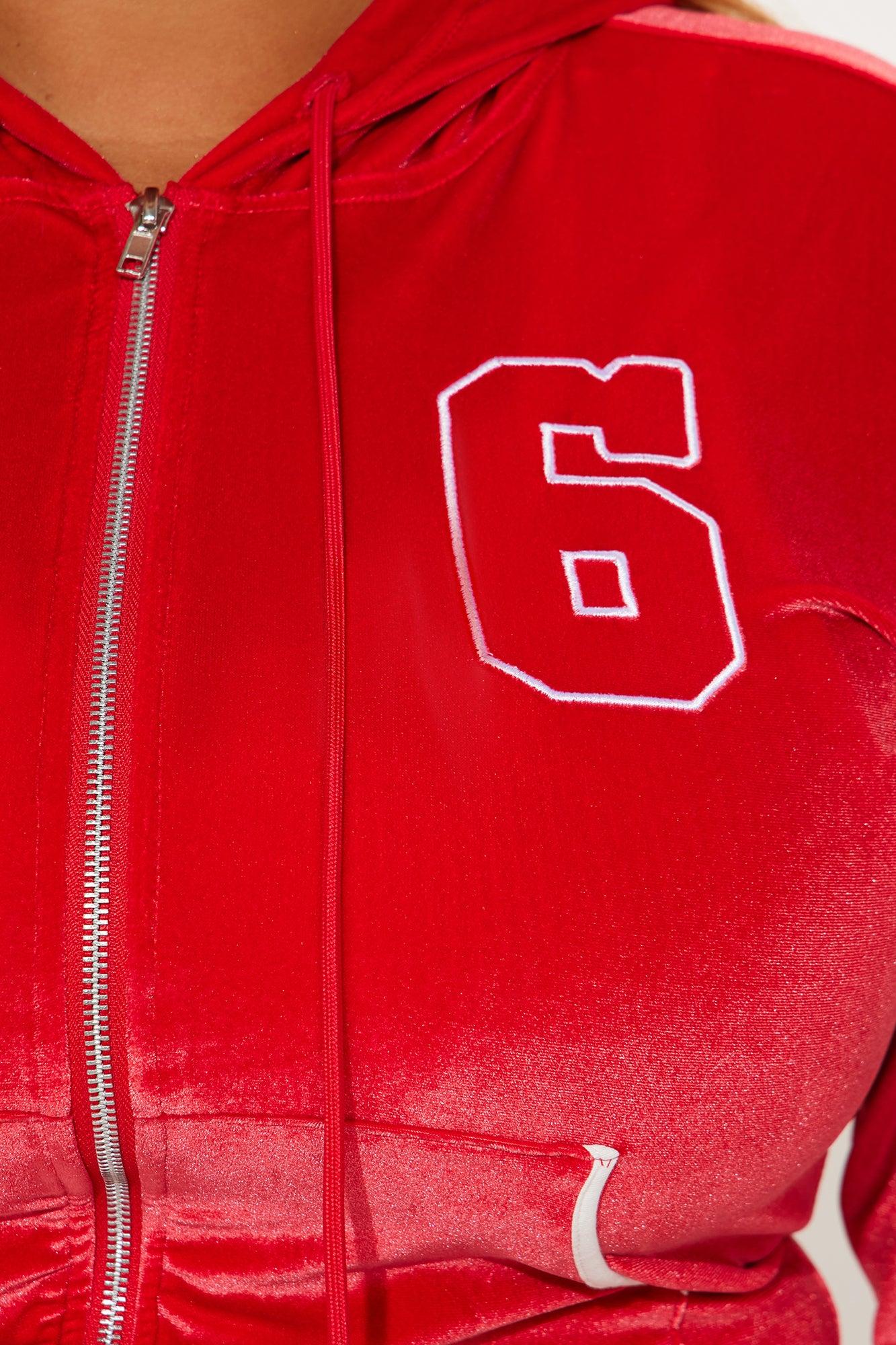 Sarah Velour Micro Short Set - Red Product Image