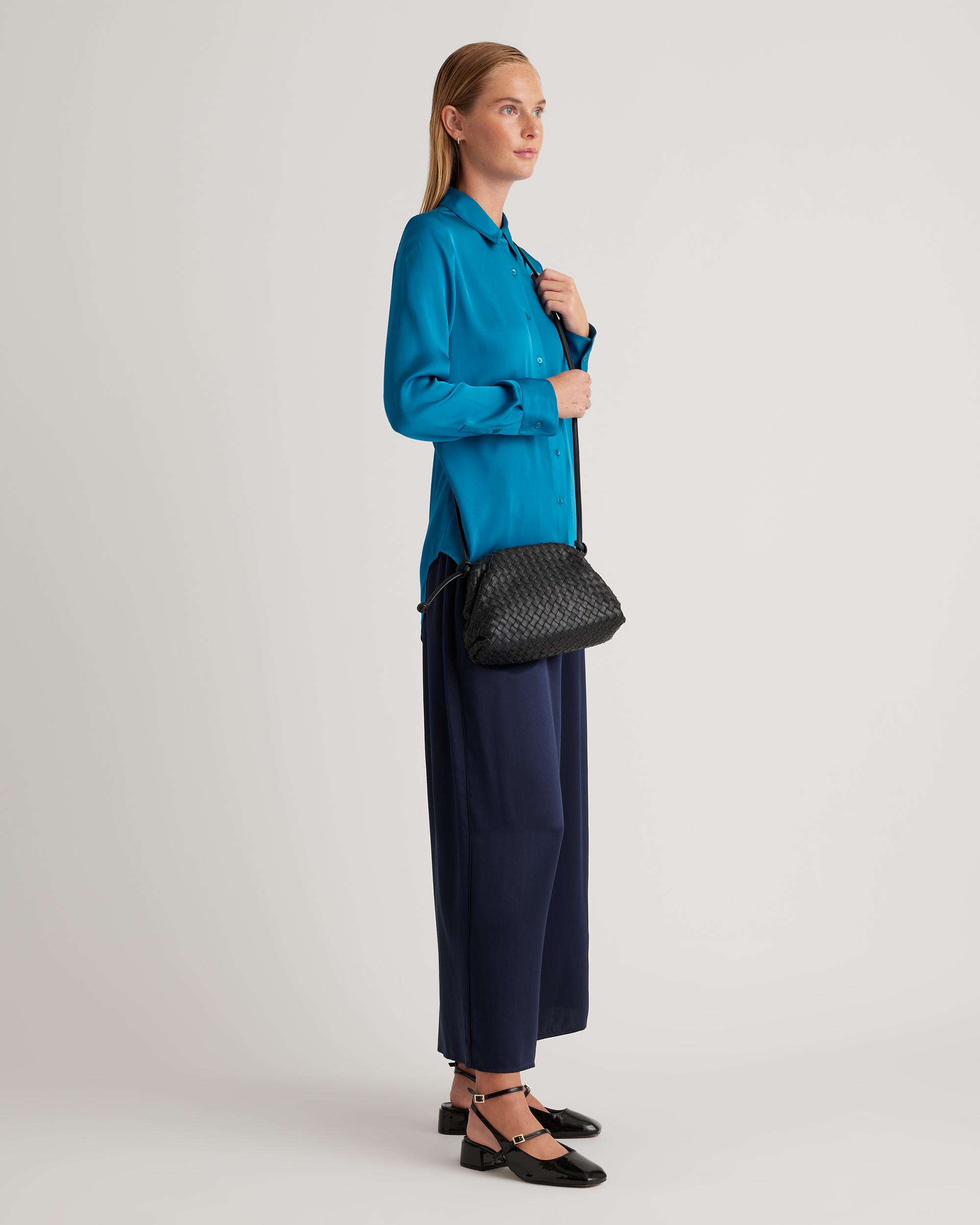 Quince | Women's Italian Leather Handwoven Pouch Crossbody Clutch Product Image