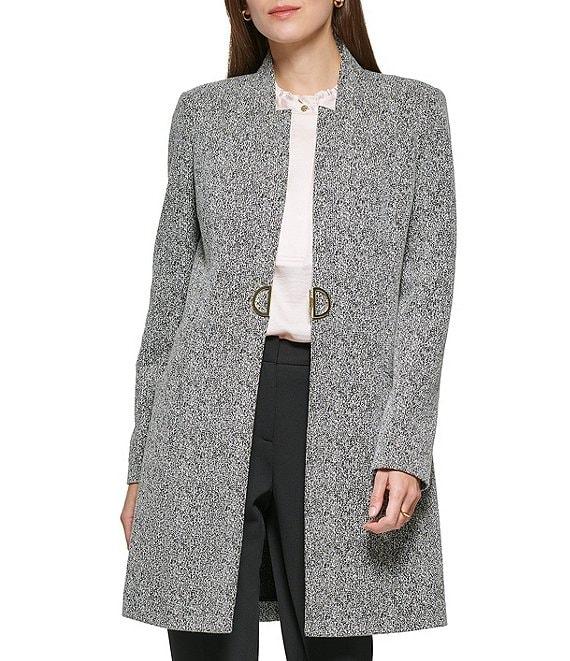 DKNY by Donna Karan Point Collar Knit Long Topper Jacket Product Image