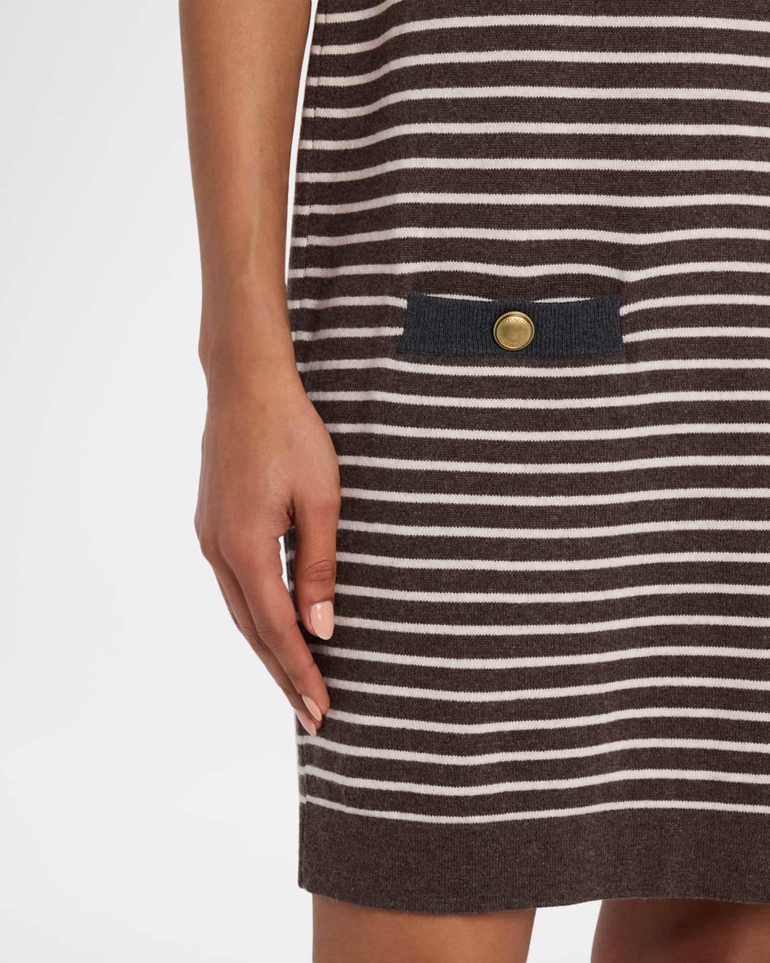 Striped Wool-Cashmere Mini T-Shirt Dress Product Image