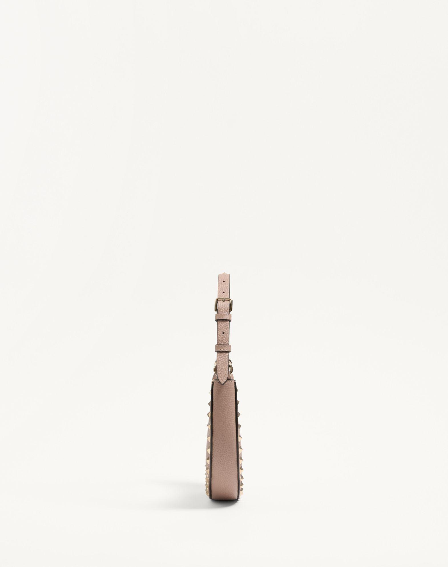 Mini Rockstud Hobo Bag In Grainy Calfskin Product Image