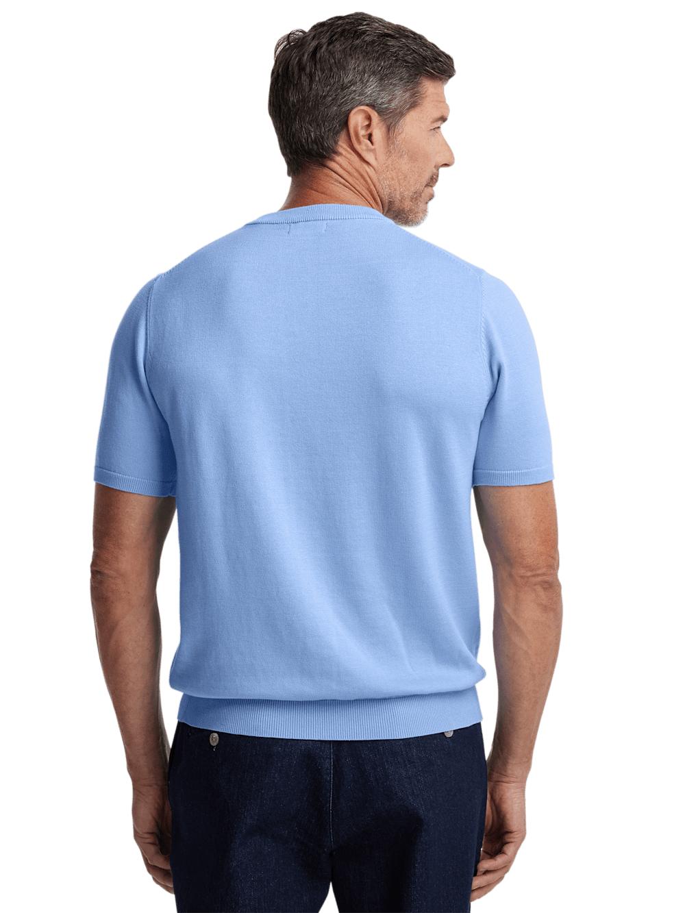 Supima Cotton Crew Neck Sweater - Blue Product Image