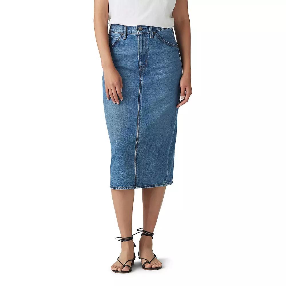 Levi's® Women's High-Rise Slit Skirt, Size: 27(US 4)Medium, Meadow Games Clean Hem Product Image