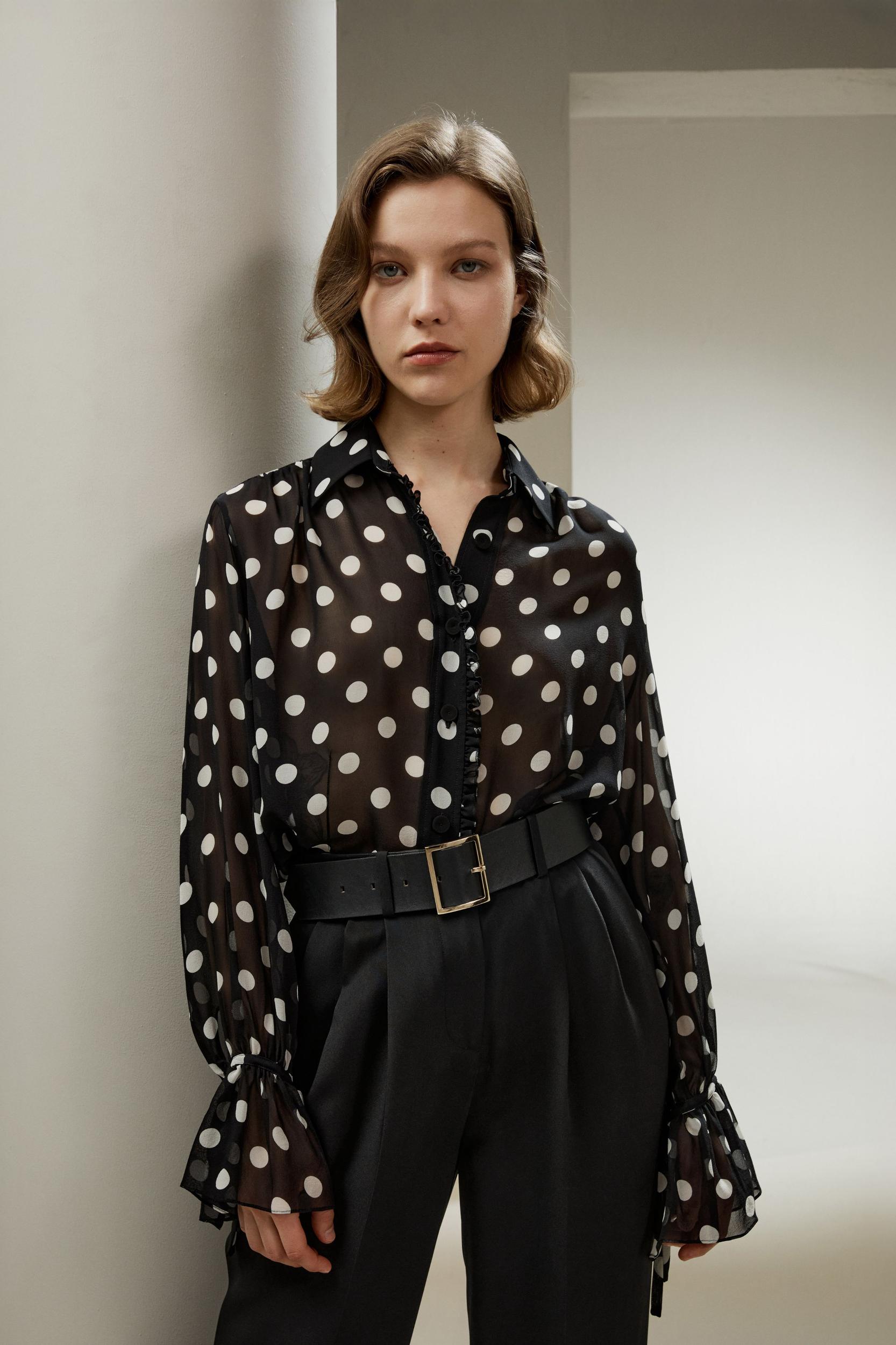 Polka Dots Georgette Blouse Product Image