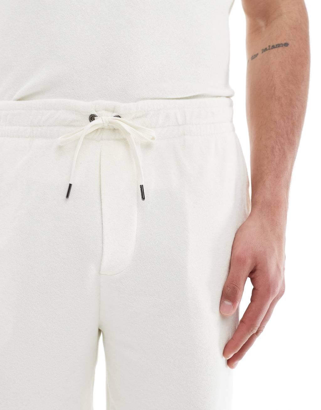 Polo Ralph Lauren Sport capsule small logo lightweight cotton terry shorts in cream - part of a set Product Image