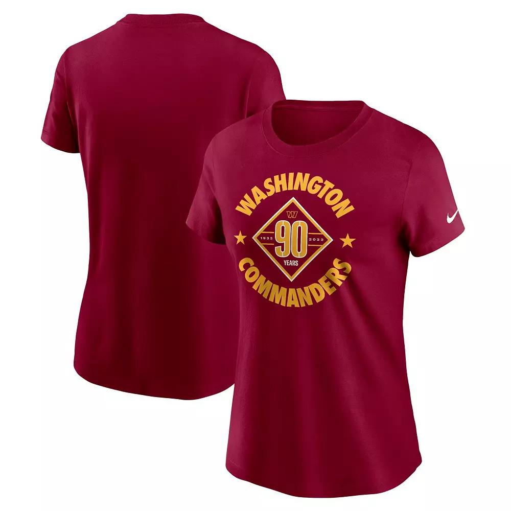 Women's Nike Burgundy Washington Commanders 90th Anniversary T-Shirt,  Product Image