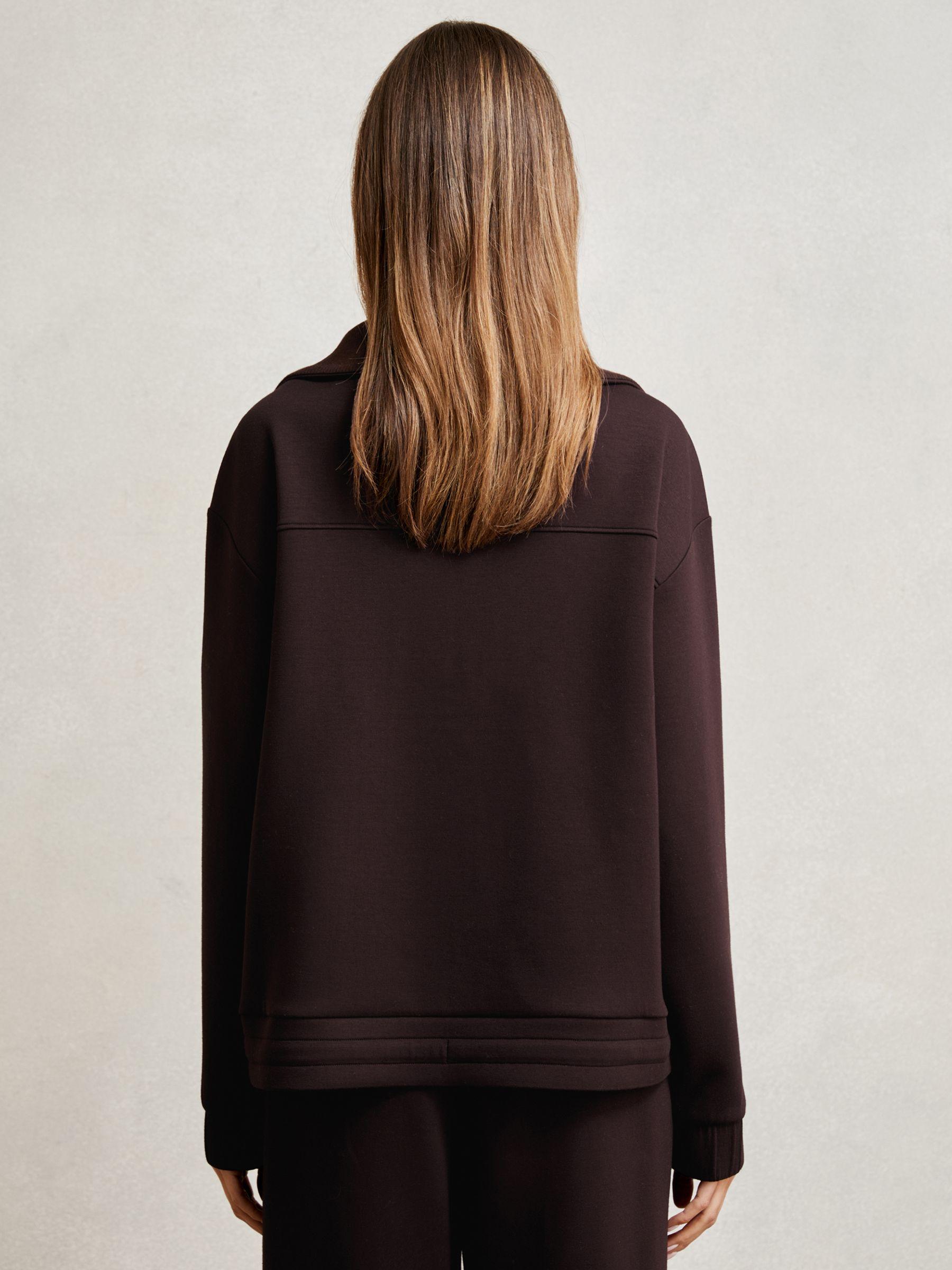 Interlock Half Zip Drawstring Hem Sweatshirt in Plum Product Image