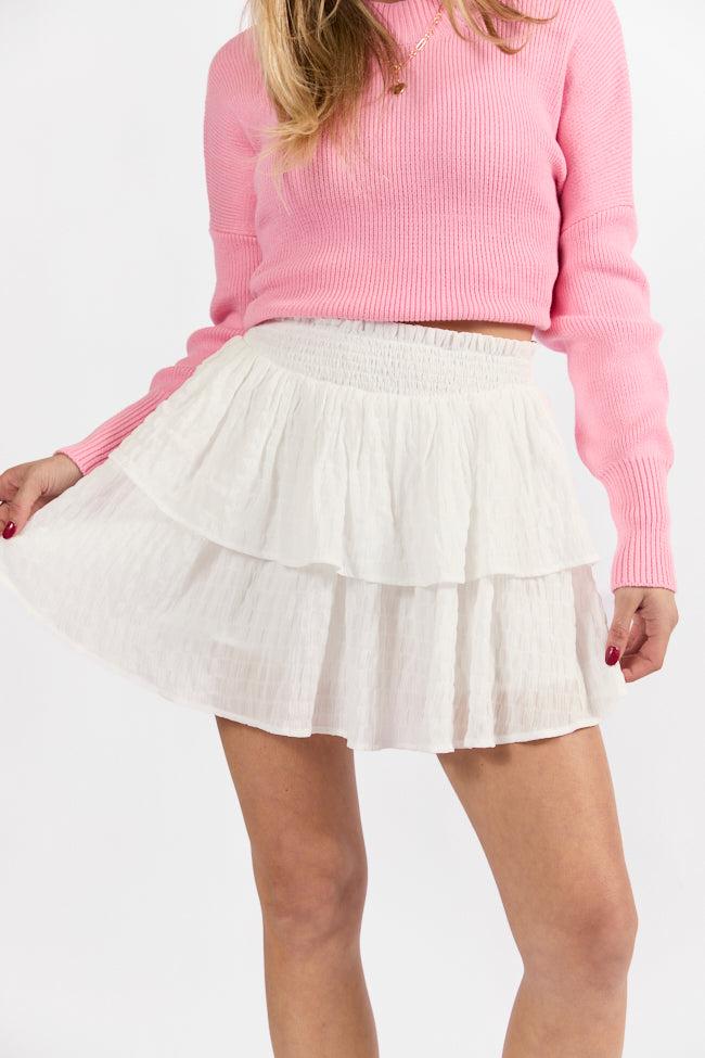 Breezy Ivory Textured Tiered Skort FINAL SALE Product Image