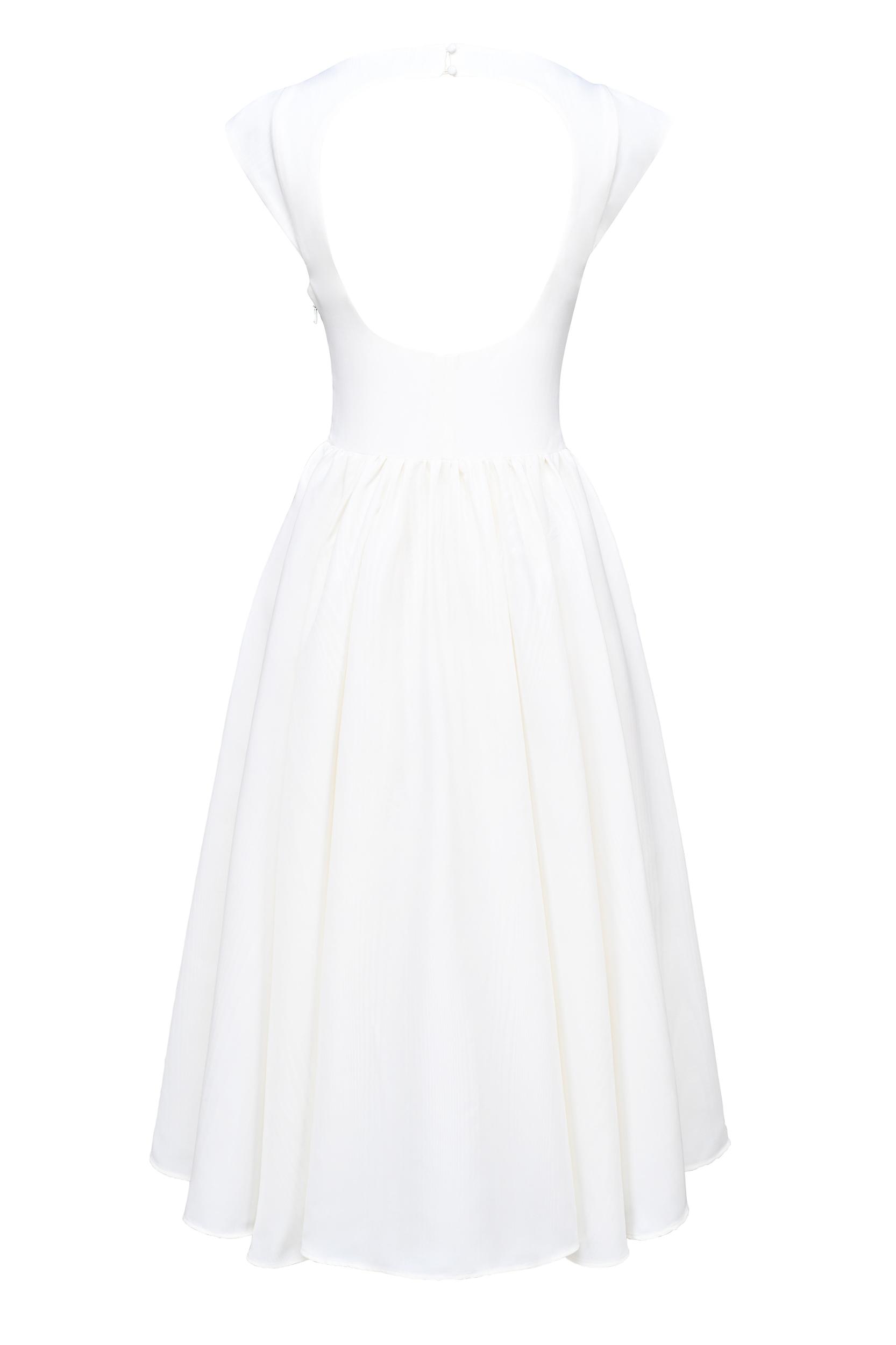 Debutante  ivory moire satin midi dress Product Image