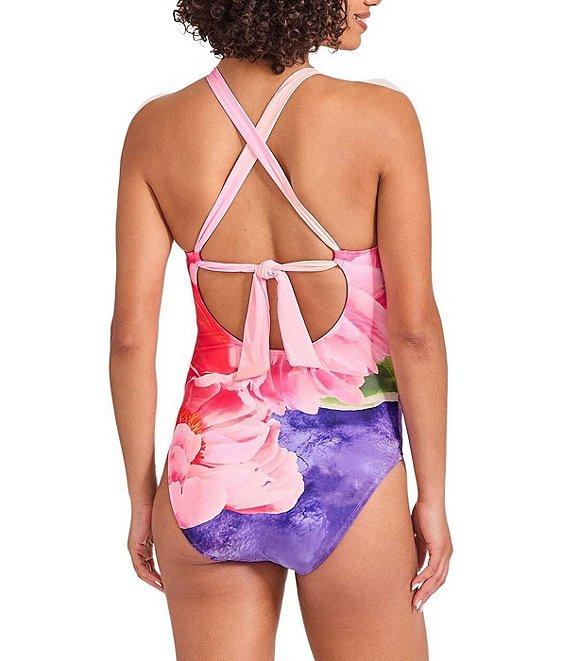 Tommy Bahama Artist Series High Neck Keyhole One Piece Swimsuit Product Image