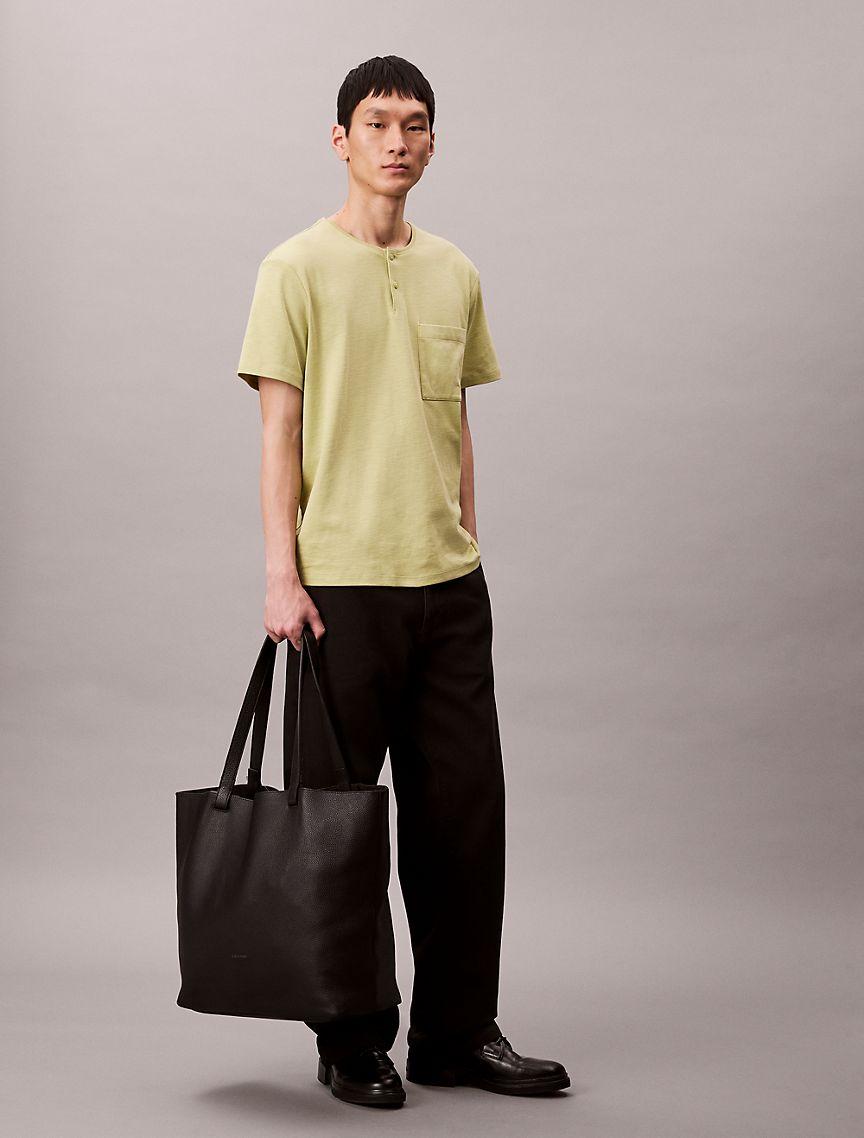 Cotton Relaxed Henley T-Shirt  Product Image