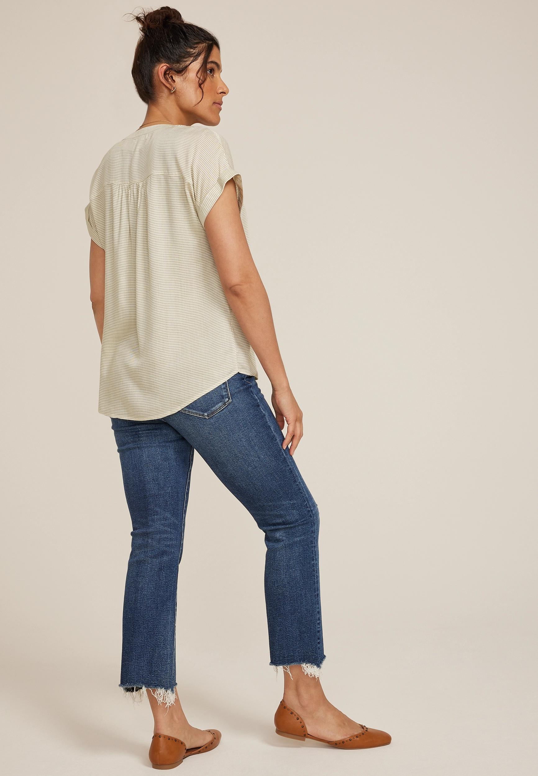 Striped Dolman Button Down Shirt Product Image