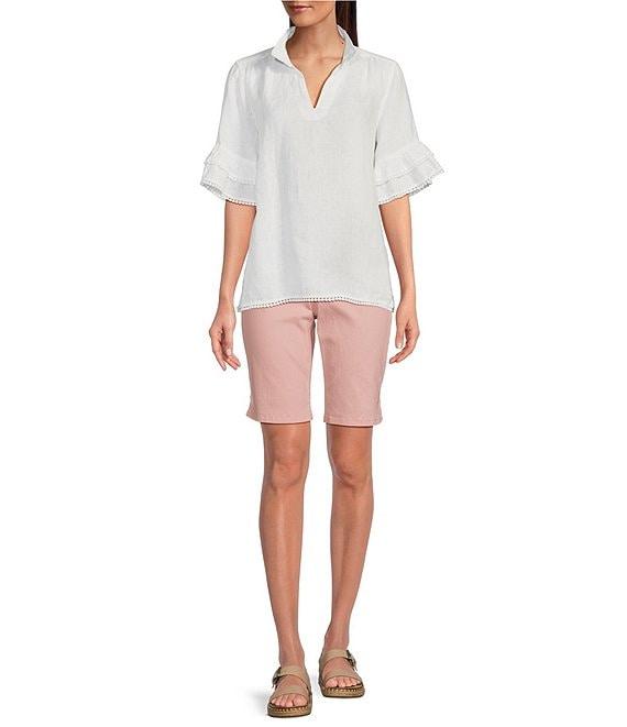 Code Bleu Chelsea Stretch Denim High Rise Bermuda Shorts Product Image