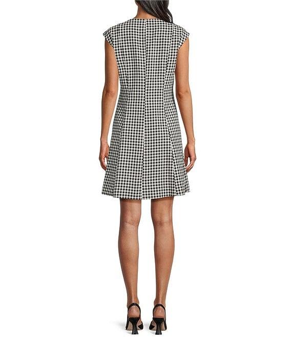 Preston & York Carmella Shift Gingham Cap Sleeve Dress Product Image