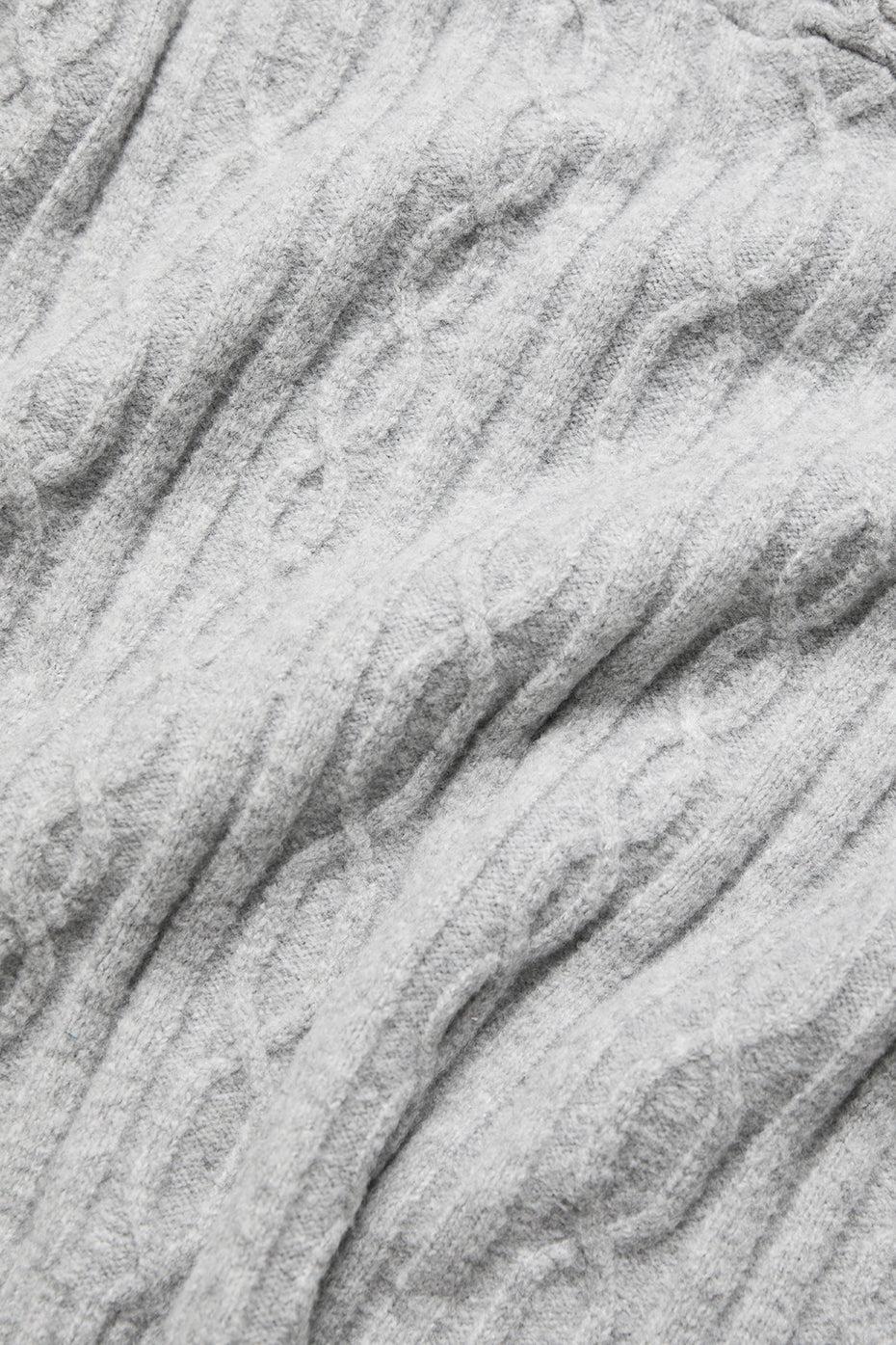 Cable Knit Winter Bliss Hoodie - Athletic Heather Grey Female Product Image