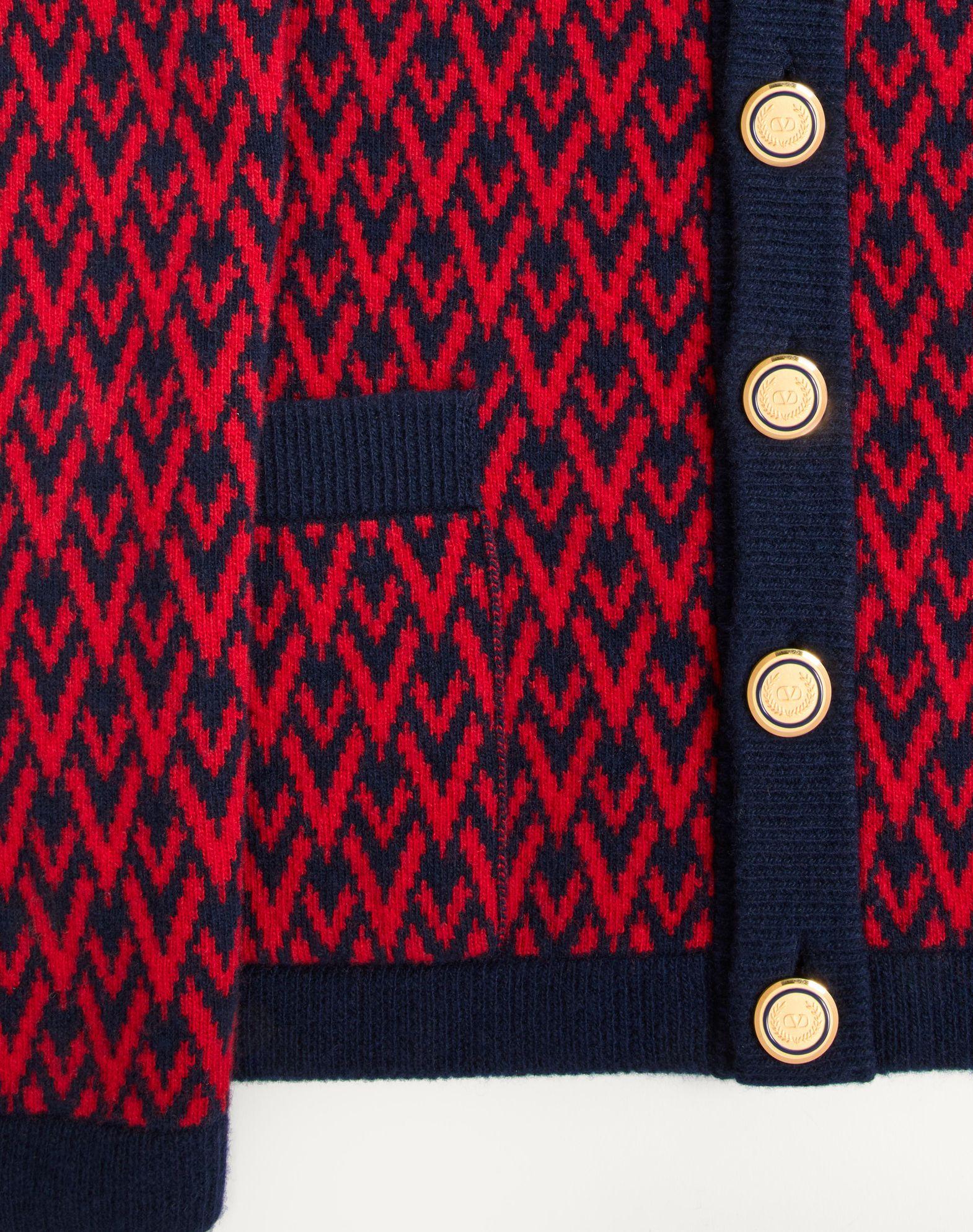 Wool Cardigan With Toute La V Pattern Product Image