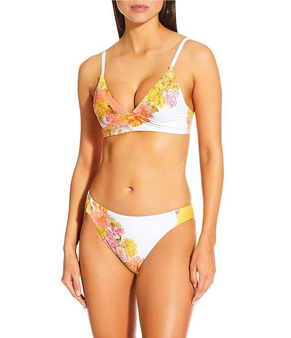 Antonio Melani Patchwork Floral Longline Bralette Swim Top Product Image