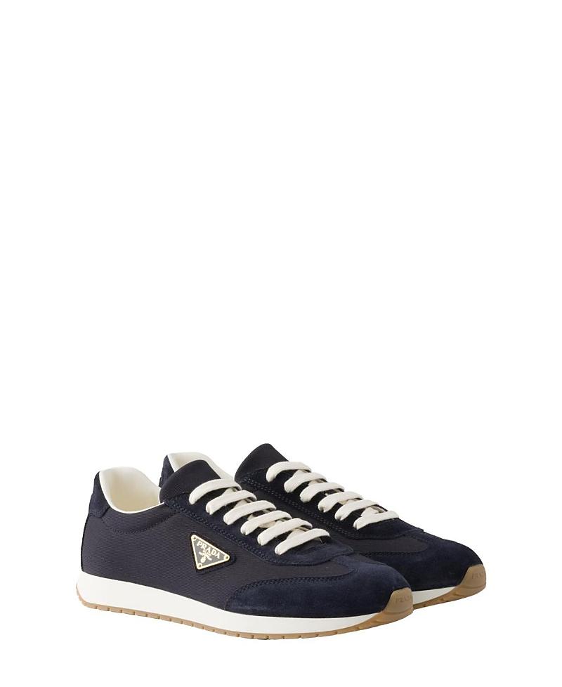 Prada Mens Drill Fabric and Suede Sneakers Product Image
