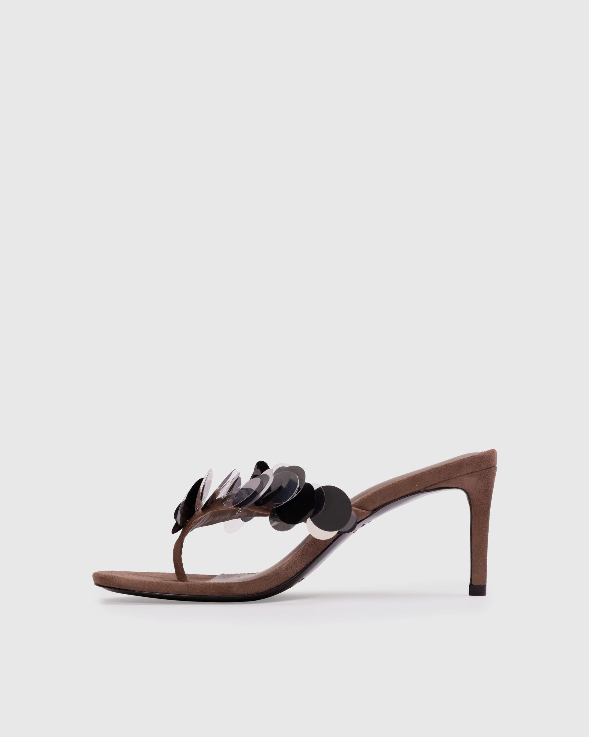 Black Suede Studio GLW 70 Mule Taupe Suede Mules for Women Product Image