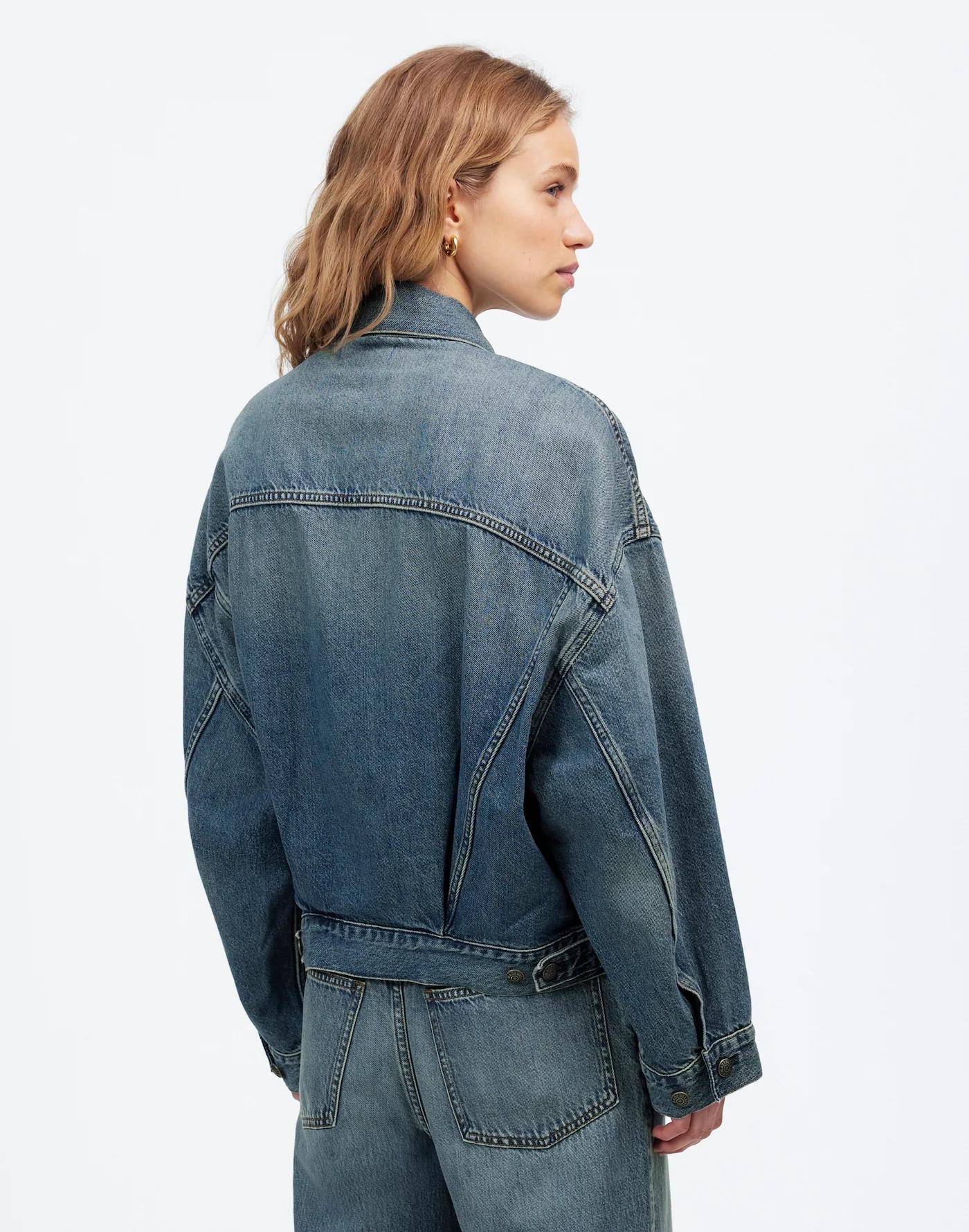 Relaxed Crop Jean Trucker Jacket in Billings Wash Product Image