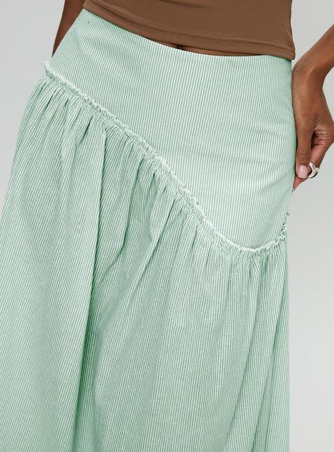 Yasemine Maxi Skirt Green / White Product Image